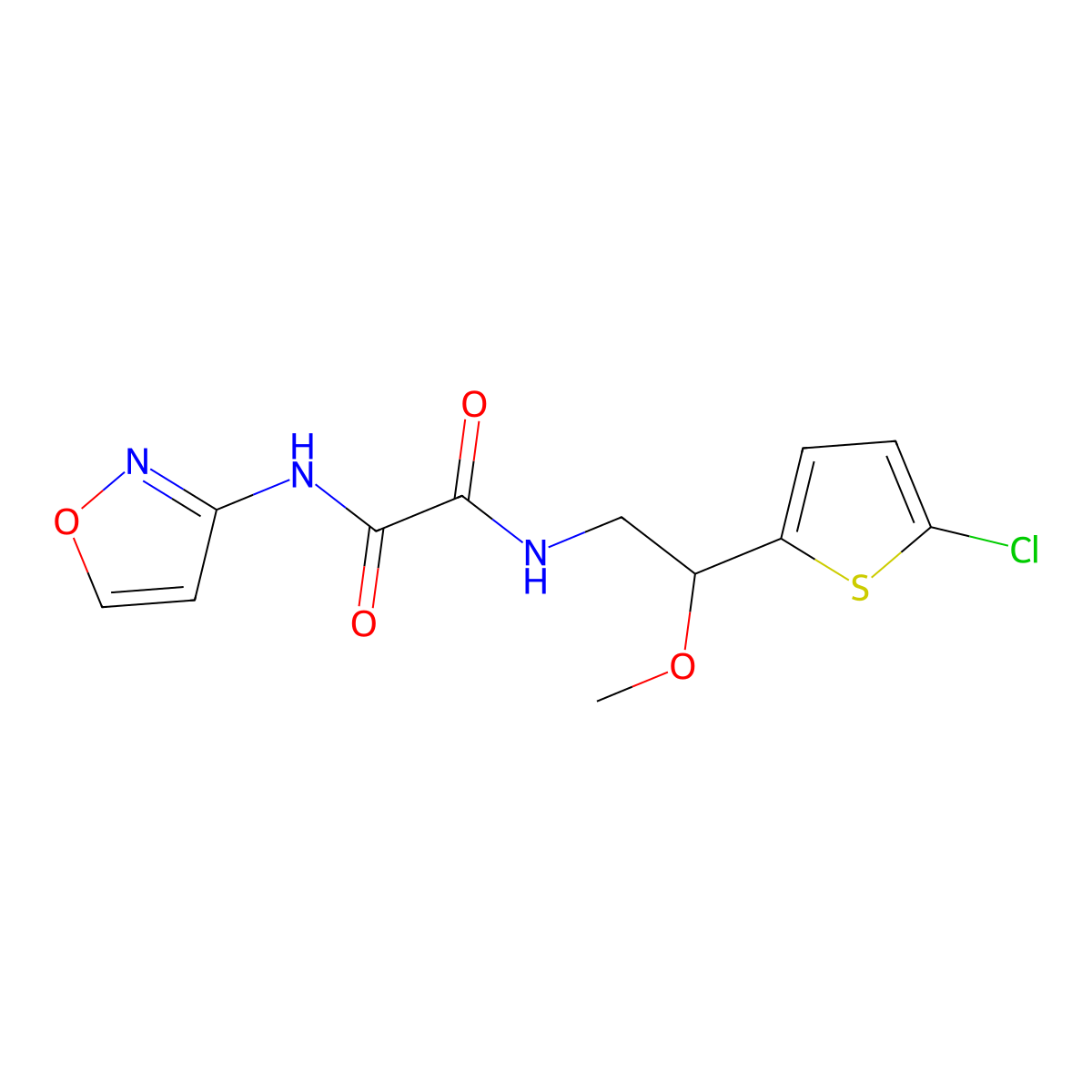 N1-(2-(5-chlorothiophen-2-yl)-2-methoxyethyl)-N2-(isoxazol-3-yl)oxalamide molecular structure, CAS 2034406-24-9