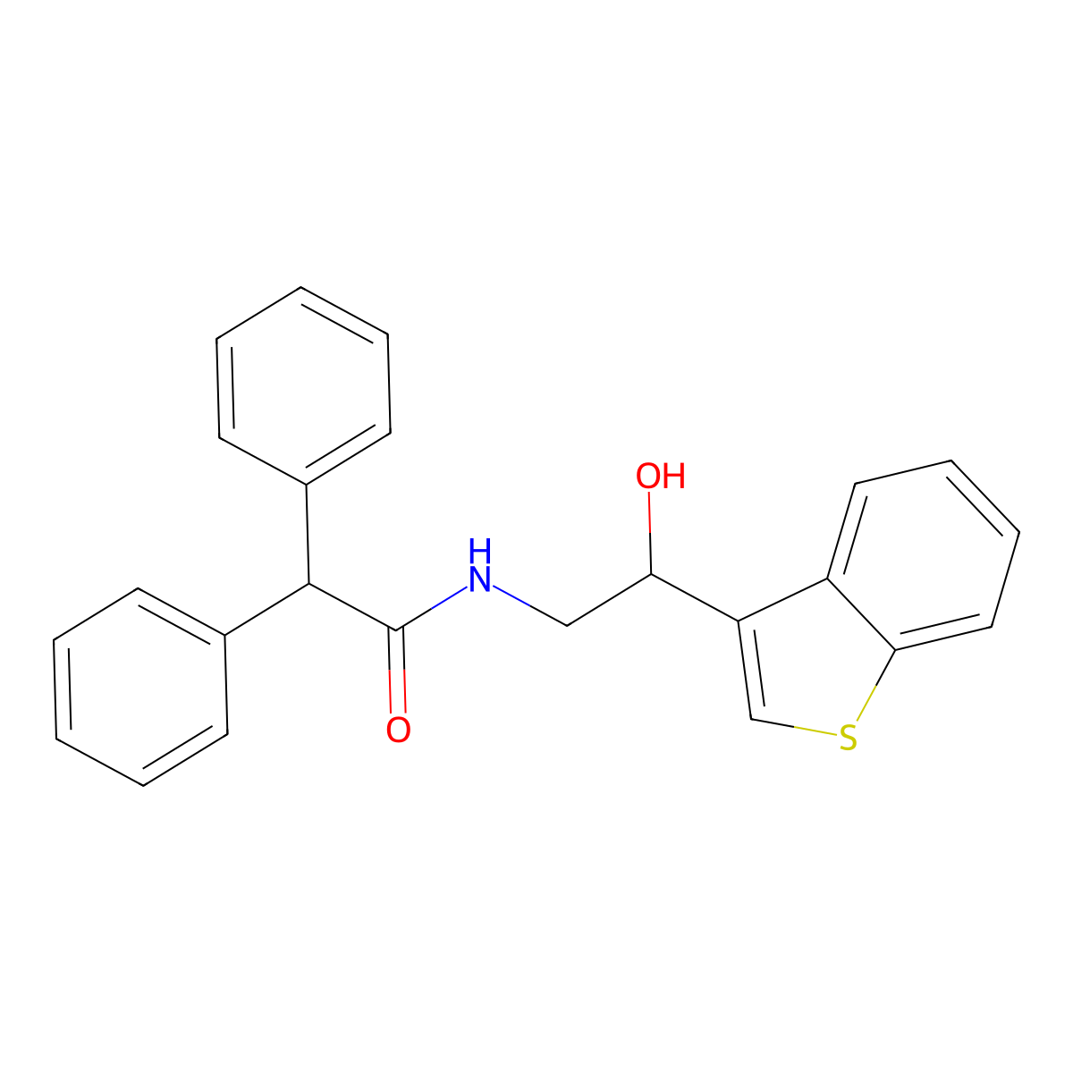 N-(2-(benzo[b]thiophen-3-yl)-2-hydroxyethyl)-2,2-diphenylacetamide molecular structure, CAS 2034406-26-1