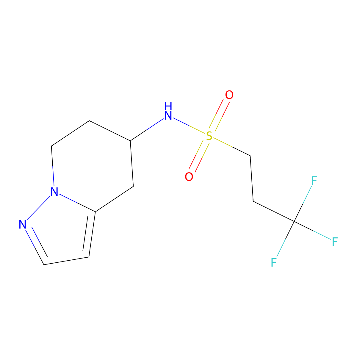 3,3,3-trifluoro-N-(4,5,6,7-tetrahydropyrazolo[1,5-a]pyridin-5-yl)propane-1-sulfonamide molecular structure, CAS 2034406-27-2