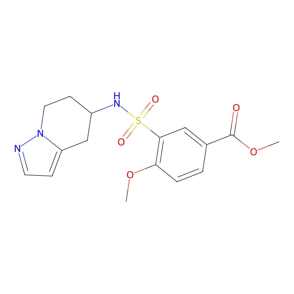 methyl 4-methoxy-3-(N-(4,5,6,7-tetrahydropyrazolo[1,5-a]pyridin-5-yl)sulfamoyl)benzoate molecular structure, CAS 2034406-37-4