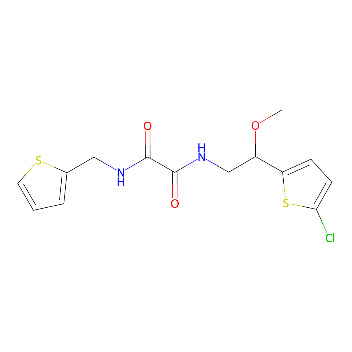 N1-(2-(5-chlorothiophen-2-yl)-2-methoxyethyl)-N2-(thiophen-2-ylmethyl)oxalamide molecular structure, CAS 2034406-39-6