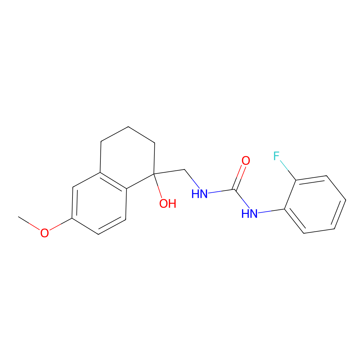 1-(2-Fluorophenyl)-3-[(1-hydroxy-6-methoxy-1,2,3,4-tetrahydronaphthalen-1-yl)methyl]urea molecular structure, CAS 2034406-40-9