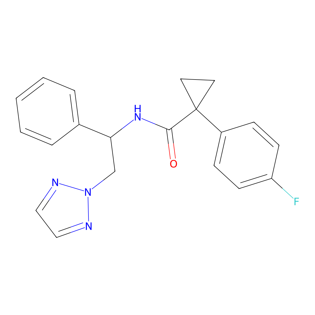 1-(4-fluorophenyl)-N-(1-phenyl-2-(2H-1,2,3-triazol-2-yl)ethyl)cyclopropanecarboxamide molecular structure, CAS 2034406-48-7