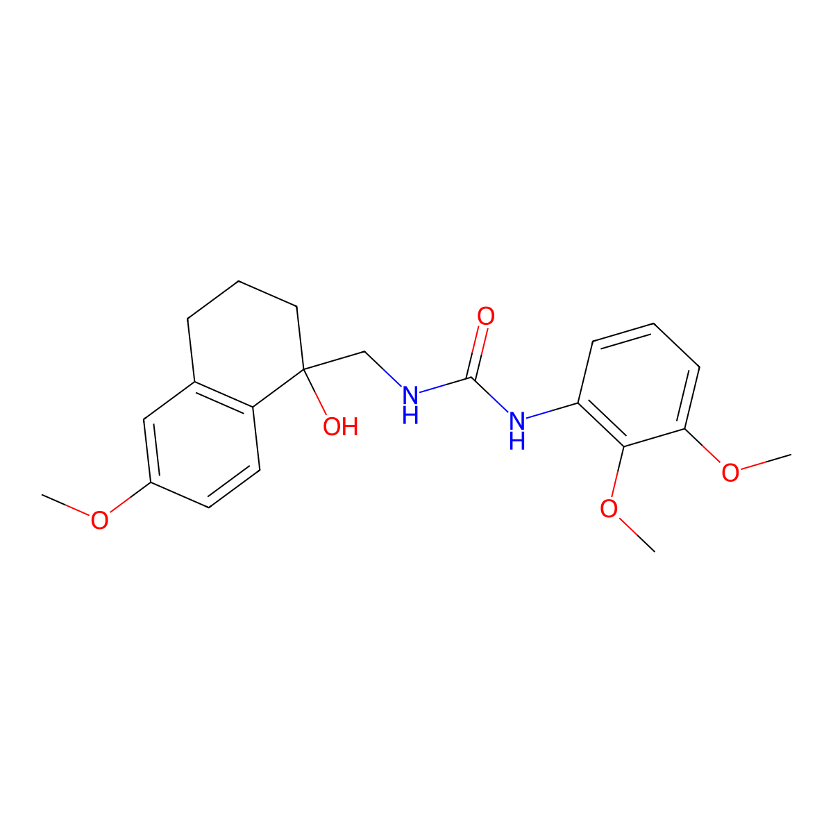 1-(2,3-Dimethoxyphenyl)-3-((1-hydroxy-6-methoxy-1,2,3,4-tetrahydronaphthalen-1-yl)methyl)urea molecular structure, CAS 2034406-49-8