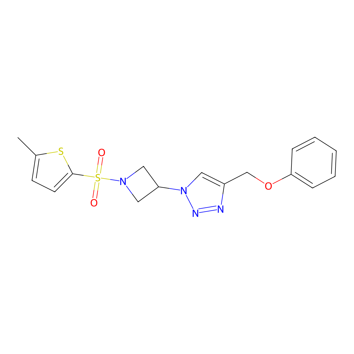 1-{1-[(5-methylthiophen-2-yl)sulfonyl]azetidin-3-yl}-4-(phenoxymethyl)-1H-1,2,3-triazole molecular structure, CAS 2034406-54-5
