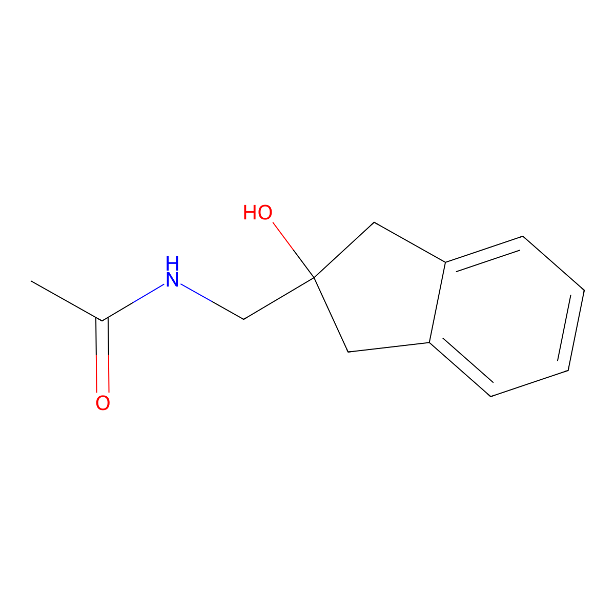 N-[(2-hydroxy-2,3-dihydro-1H-inden-2-yl)methyl]acetamide molecular structure, CAS 2034406-56-7