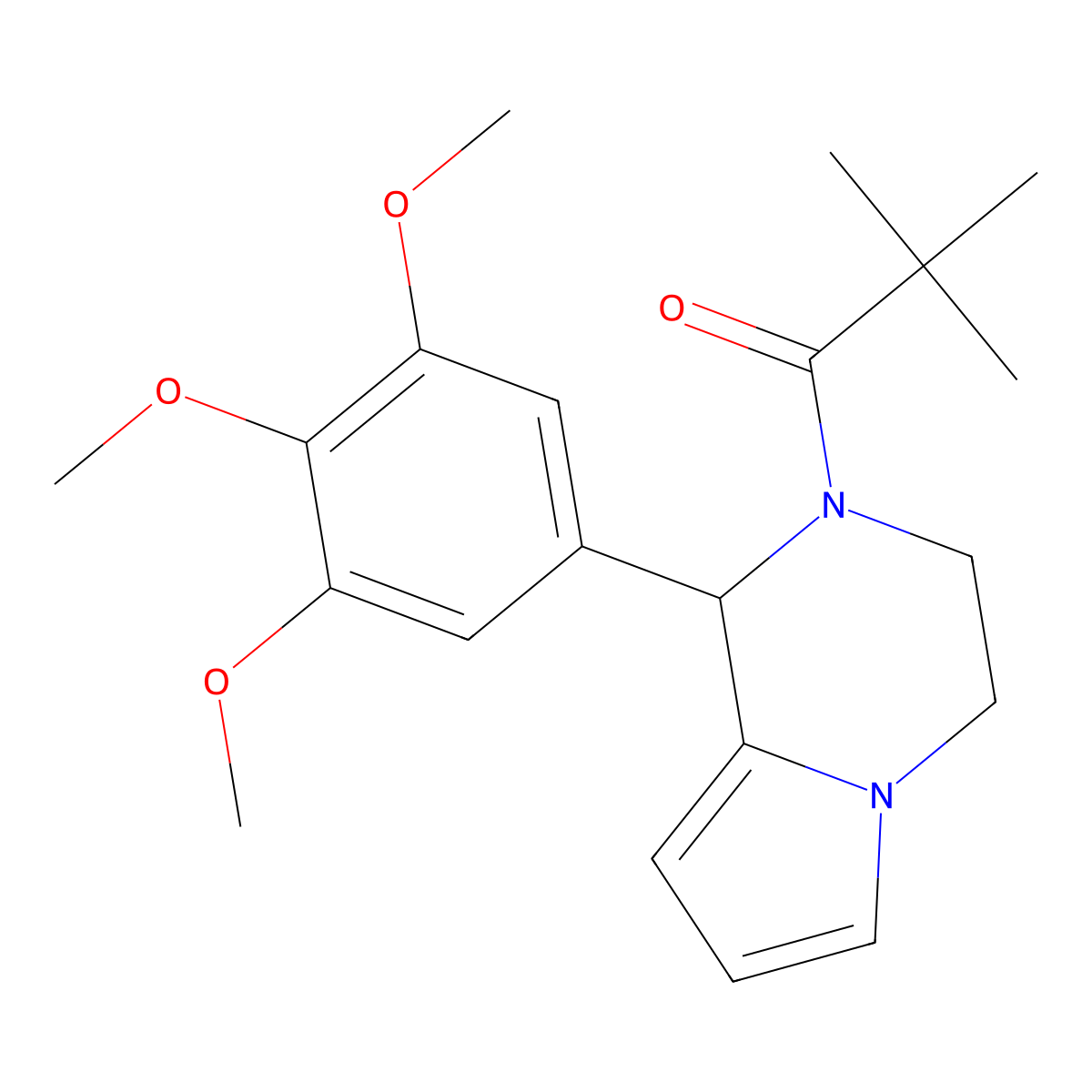 2,2-dimethyl-1-(1-(3,4,5-trimethoxyphenyl)-3,4-dihydropyrrolo[1,2-a]pyrazin-2(1H)-yl)propan-1-one molecular structure, CAS 2034406-57-8