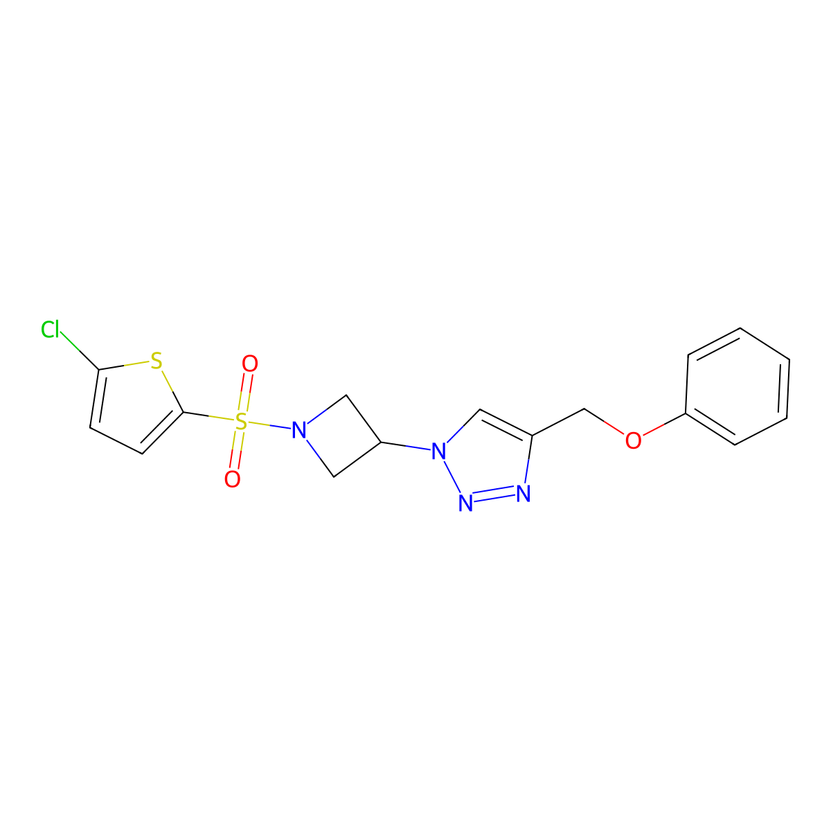 1-(1-((5-chlorothiophen-2-yl)sulfonyl)azetidin-3-yl)-4-(phenoxymethyl)-1H-1,2,3-triazole molecular structure, CAS 2034406-62-5