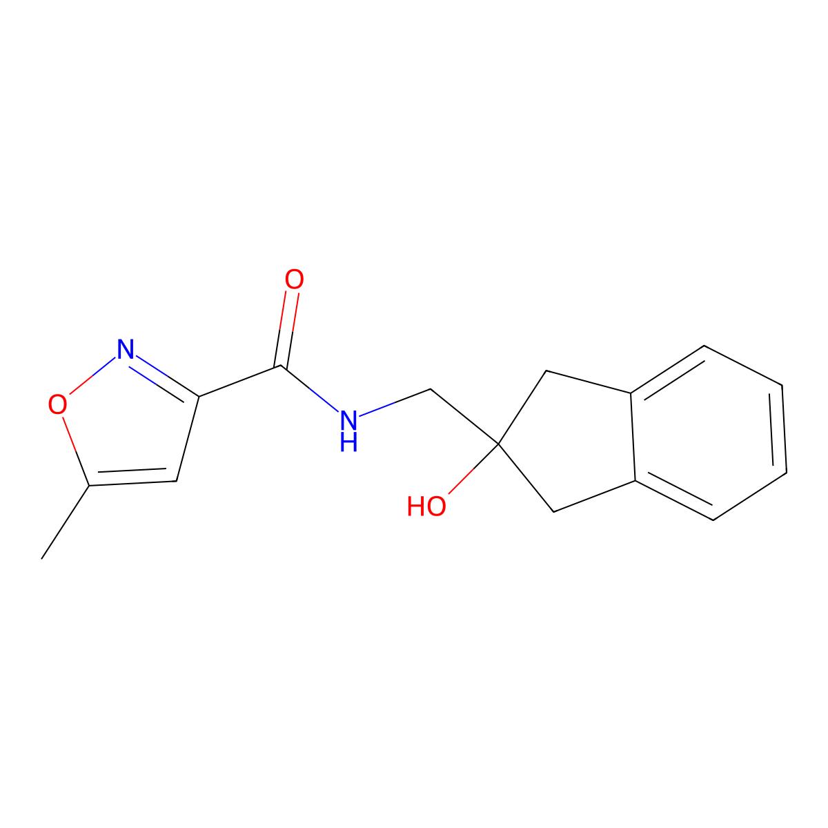 N-((2-hydroxy-2,3-dihydro-1H-inden-2-yl)methyl)-5-methylisoxazole-3-carboxamide molecular structure, CAS 2034406-75-0