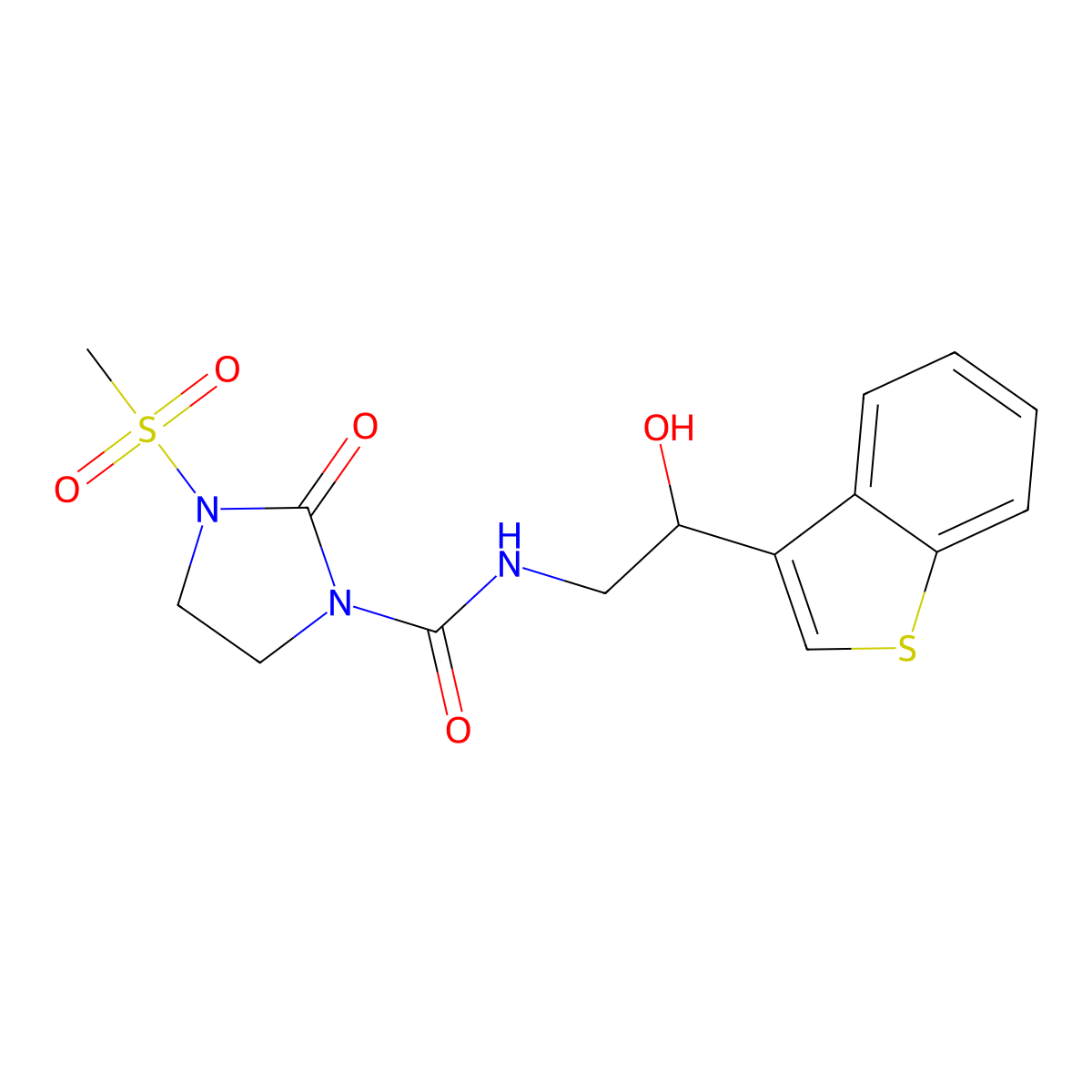 N-(2-(benzo[b]thiophen-3-yl)-2-hydroxyethyl)-3-(methylsulfonyl)-2-oxoimidazolidine-1-carboxamide molecular structure, CAS 2034406-78-3