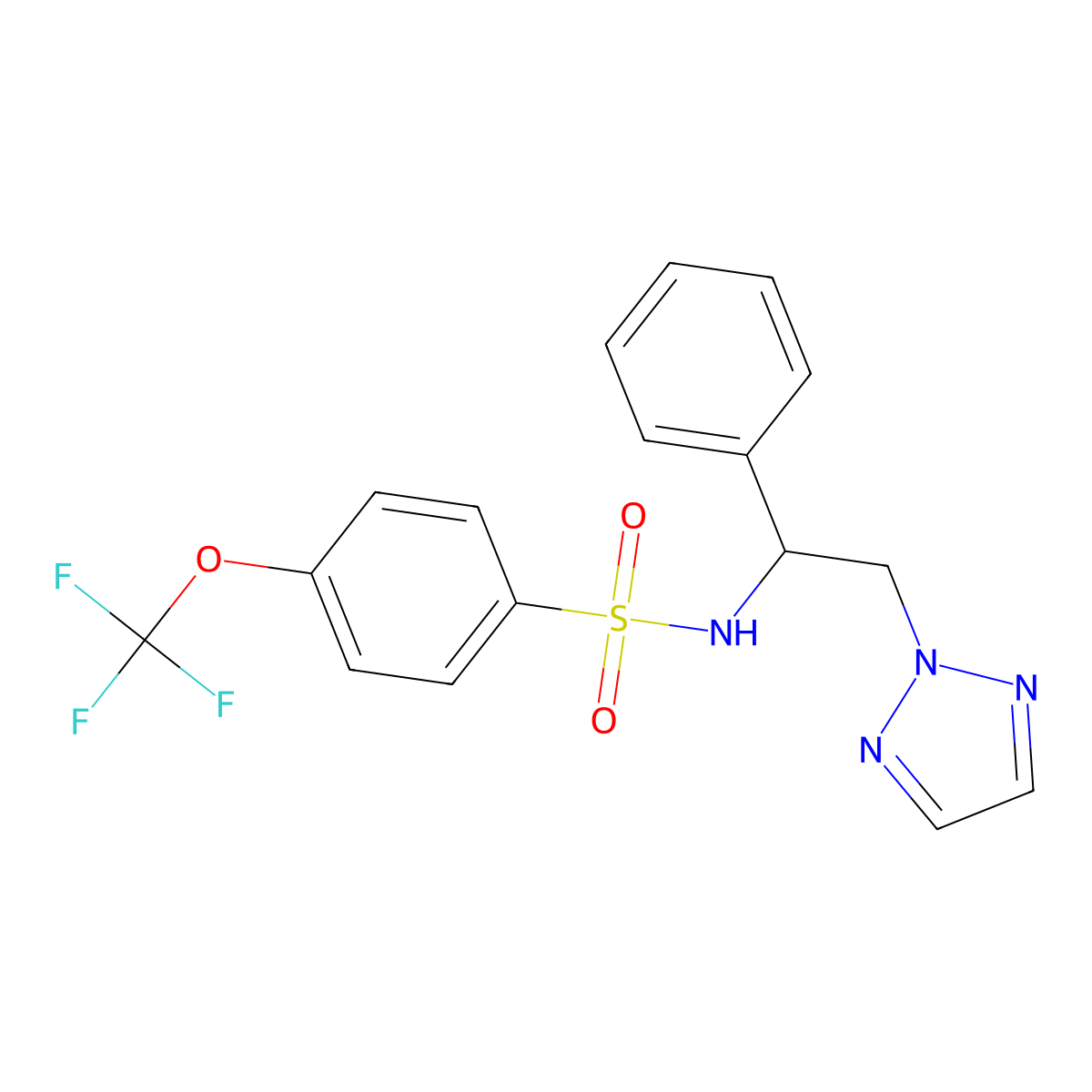 N-(1-phenyl-2-(2H-1,2,3-triazol-2-yl)ethyl)-4-(trifluoromethoxy)benzenesulfonamide molecular structure, CAS 2034406-80-7