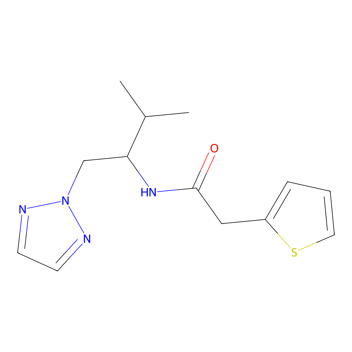 N-[3-methyl-1-(2H-1,2,3-triazol-2-yl)butan-2-yl]-2-(thiophen-2-yl)acetamide molecular structure, CAS 2034406-90-9