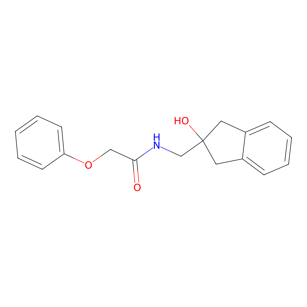 N-((2-hydroxy-2,3-dihydro-1H-inden-2-yl)methyl)-2-phenoxyacetamide molecular structure, CAS 2034407-02-6