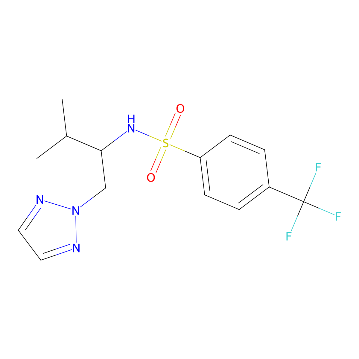 N-(3-methyl-1-(2H-1,2,3-triazol-2-yl)butan-2-yl)-4-(trifluoromethyl)benzenesulfonamide molecular structure, CAS 2034407-05-9
