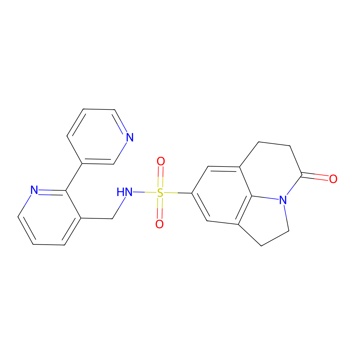 N-([2,3'-bipyridin]-3-ylmethyl)-4-oxo-2,4,5,6-tetrahydro-1H-pyrrolo[3,2,1-ij]quinoline-8-sulfonamide molecular structure, CAS 2034407-50-4