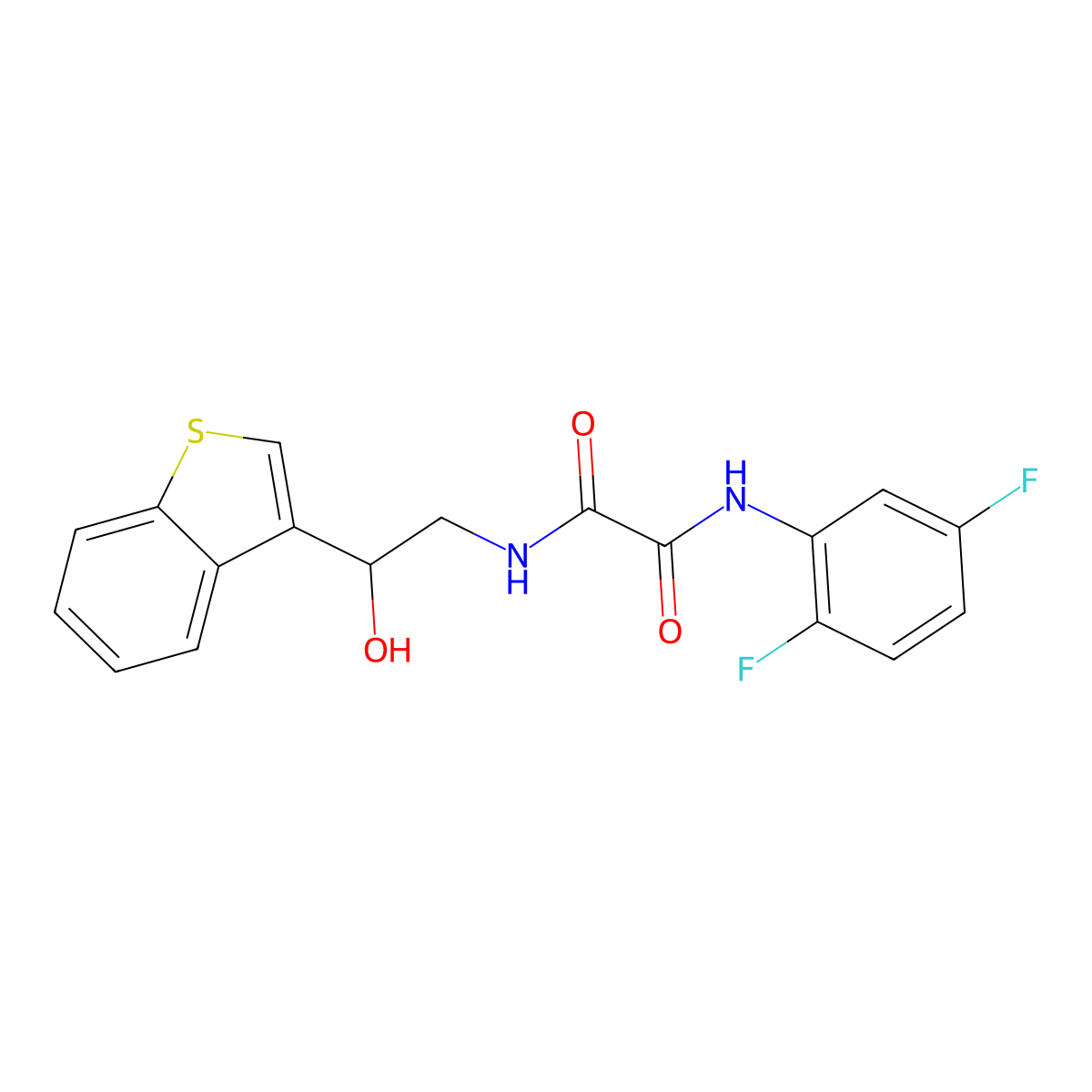 N1-(2-(benzo[b]thiophen-3-yl)-2-hydroxyethyl)-N2-(2,5-difluorophenyl)oxalamide molecular structure, CAS 2034407-93-5