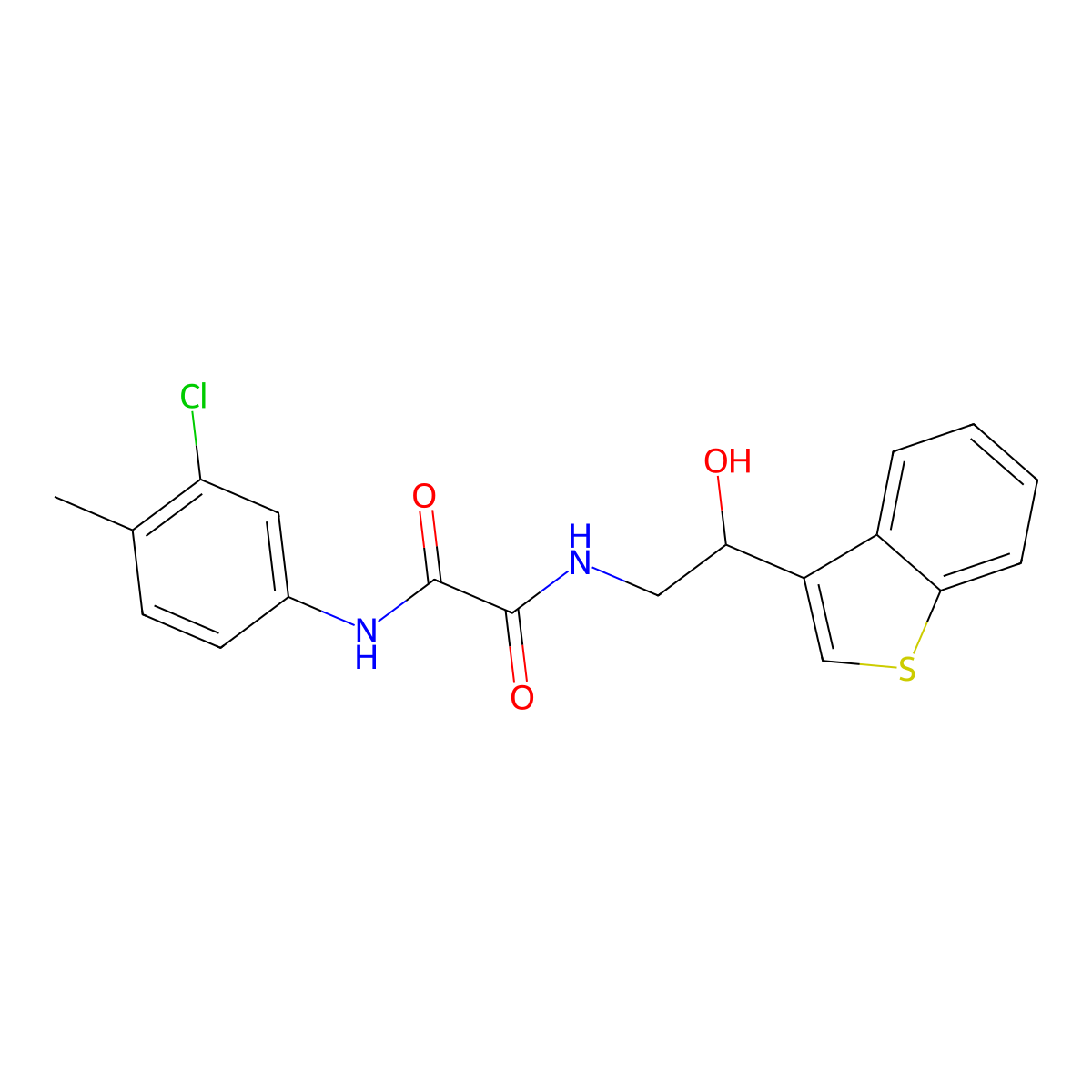 N1-(2-(benzo[b]thiophen-3-yl)-2-hydroxyethyl)-N2-(3-chloro-4-methylphenyl)oxalamide molecular structure, CAS 2034407-97-9