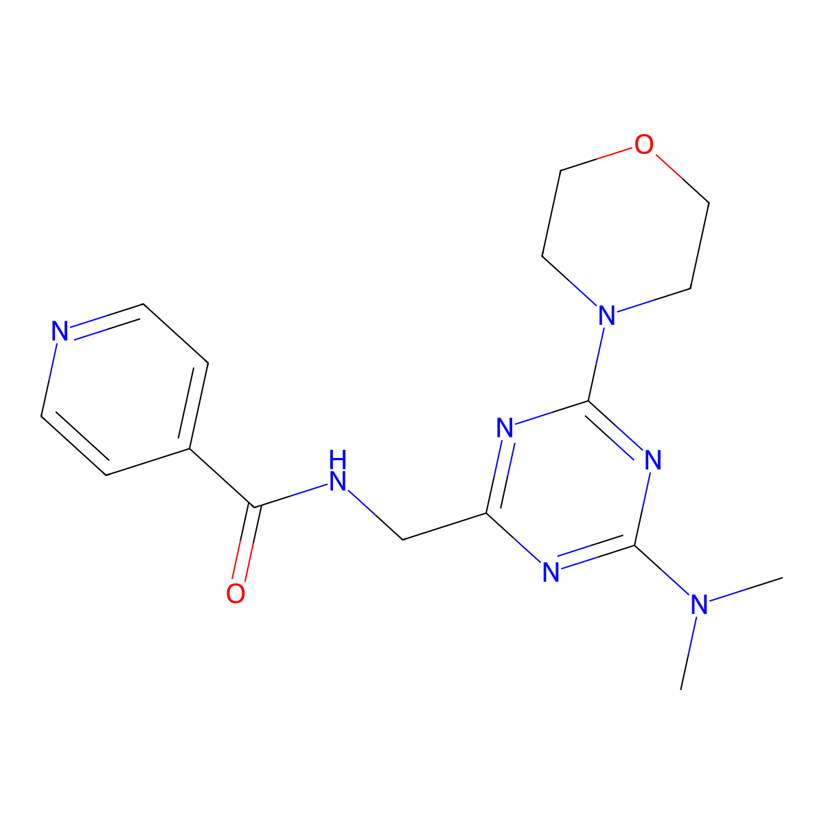 N-((4-(dimethylamino)-6-morpholino-1,3,5-triazin-2-yl)methyl)isonicotinamide molecular structure, CAS 2034408-18-7