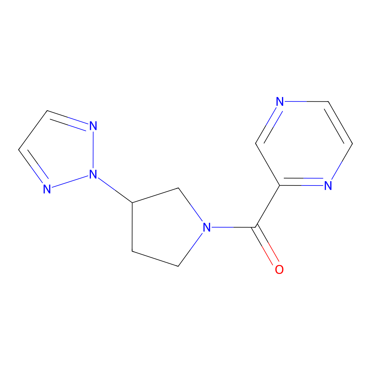 (3-(2H-1,2,3-triazol-2-yl)pyrrolidin-1-yl)(pyrazin-2-yl)methanone molecular structure, CAS 2034408-19-8