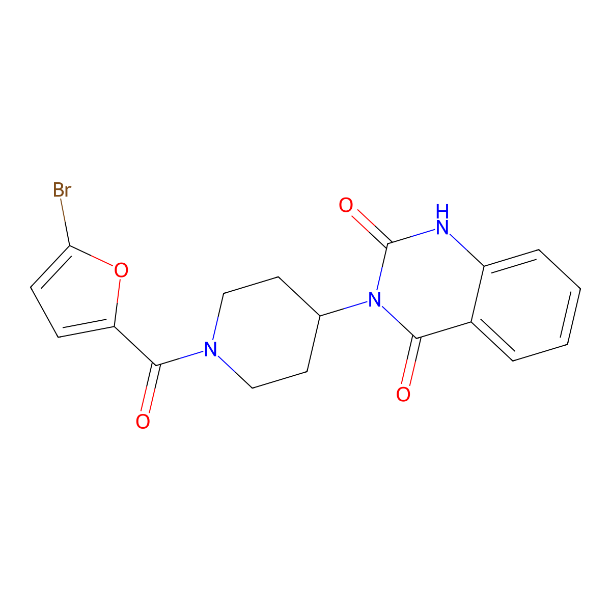 3-(1-(5-bromofuran-2-carbonyl)piperidin-4-yl)quinazoline-2,4(1H,3H)-dione molecular structure, CAS 2034408-21-2