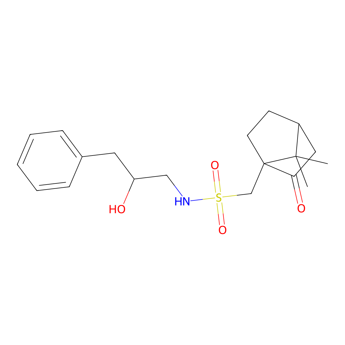 1-{7,7-dimethyl-2-oxobicyclo[2.2.1]heptan-1-yl}-N-(2-hydroxy-3-phenylpropyl)methanesulfonamide molecular structure, CAS 2034408-25-6