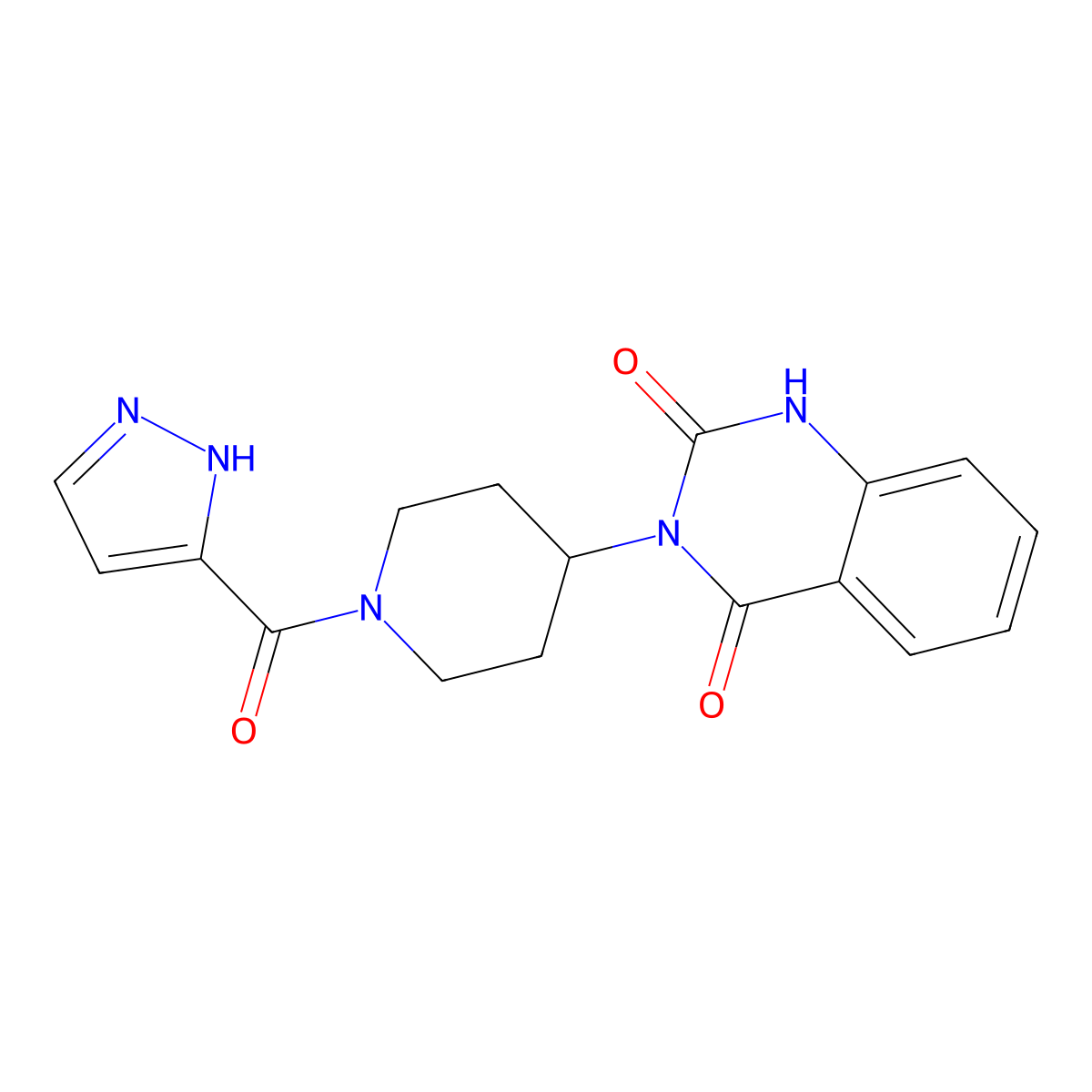 3-(1-(1H-pyrazole-3-carbonyl)piperidin-4-yl)quinazoline-2,4(1H,3H)-dione molecular structure, CAS 2034408-28-9