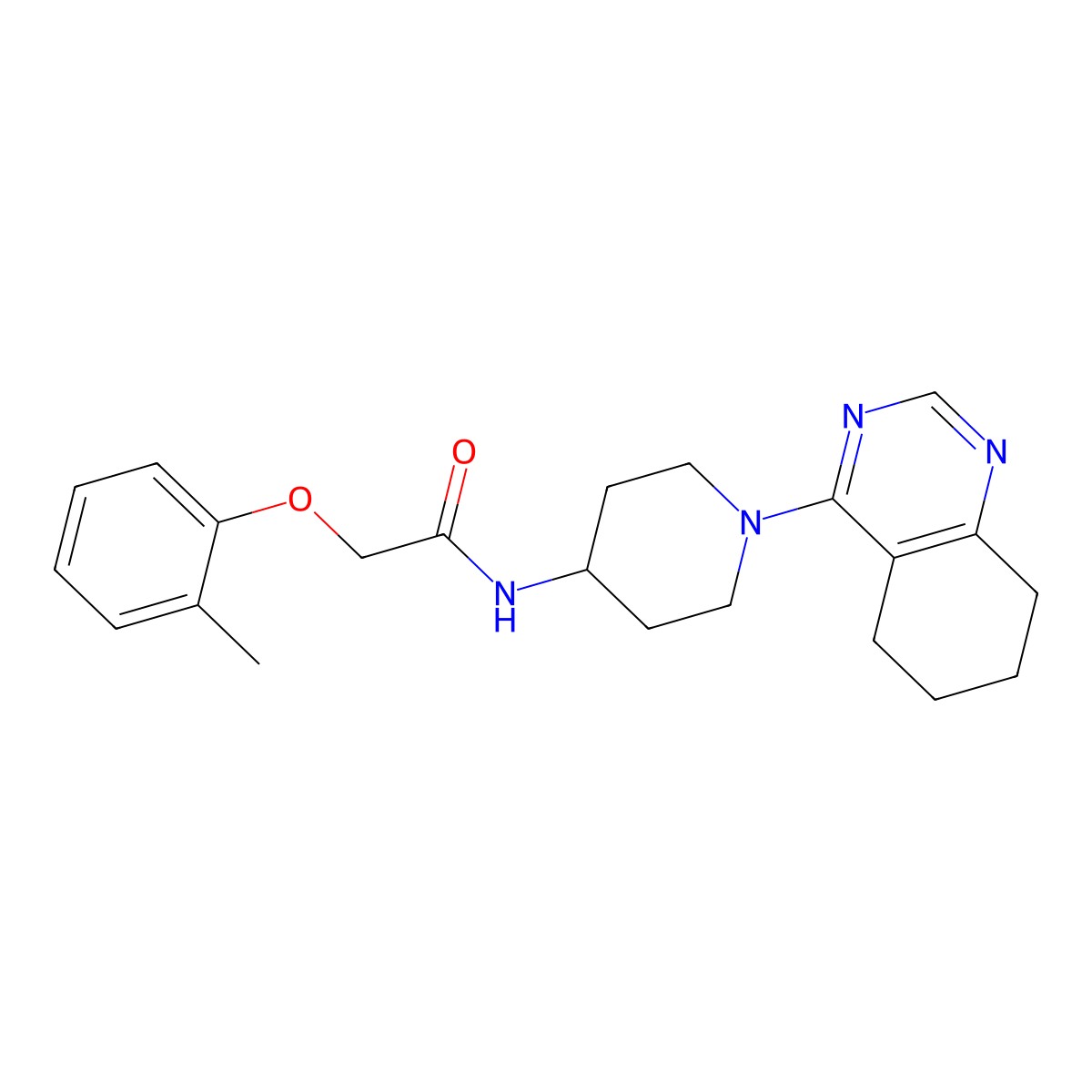 N-(1-(5,6,7,8-tetrahydroquinazolin-4-yl)piperidin-4-yl)-2-(o-tolyloxy)acetamide molecular structure, CAS 2034408-38-1