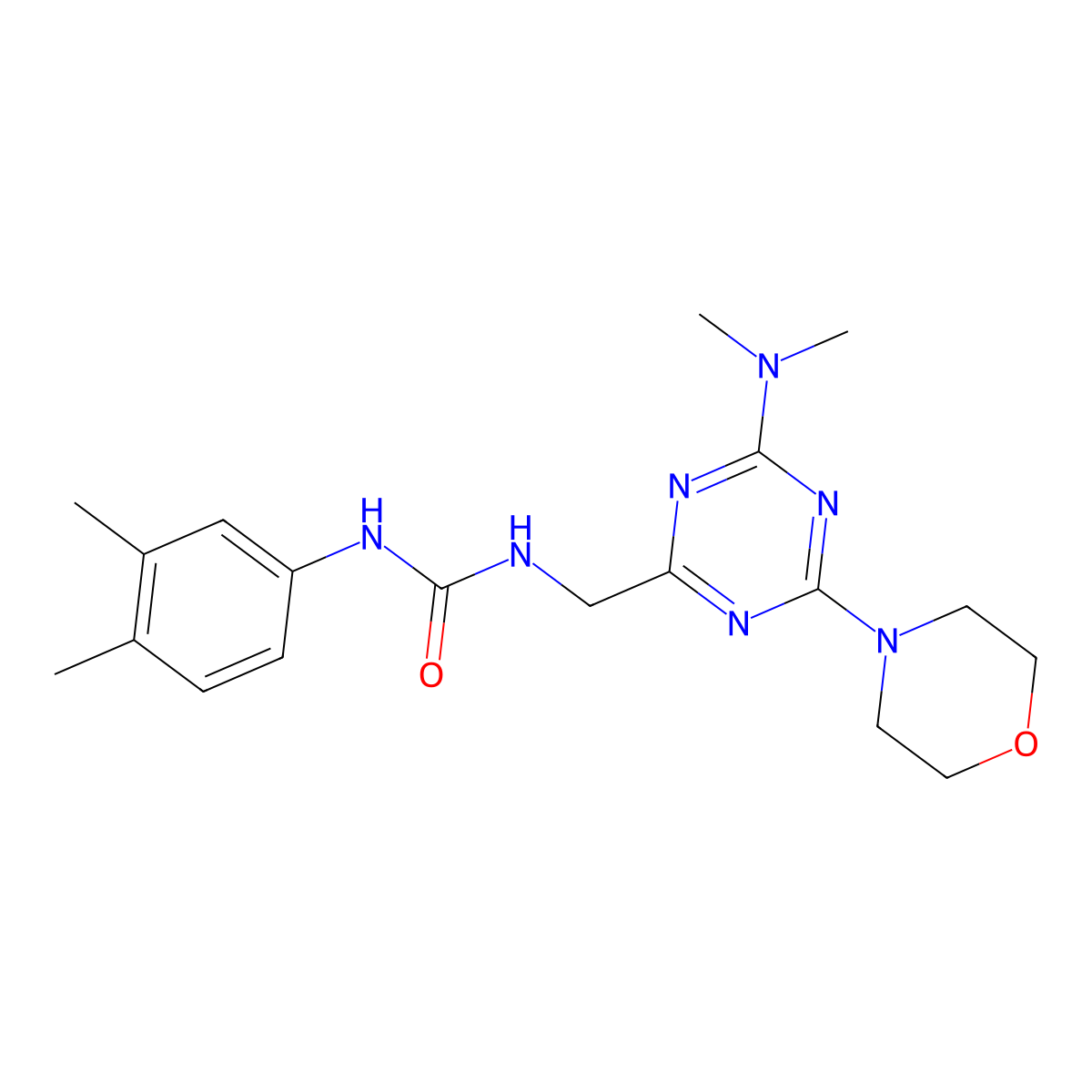1-((4-(Dimethylamino)-6-morpholino-1,3,5-triazin-2-yl)methyl)-3-(3,4-dimethylphenyl)urea molecular structure, CAS 2034408-40-5