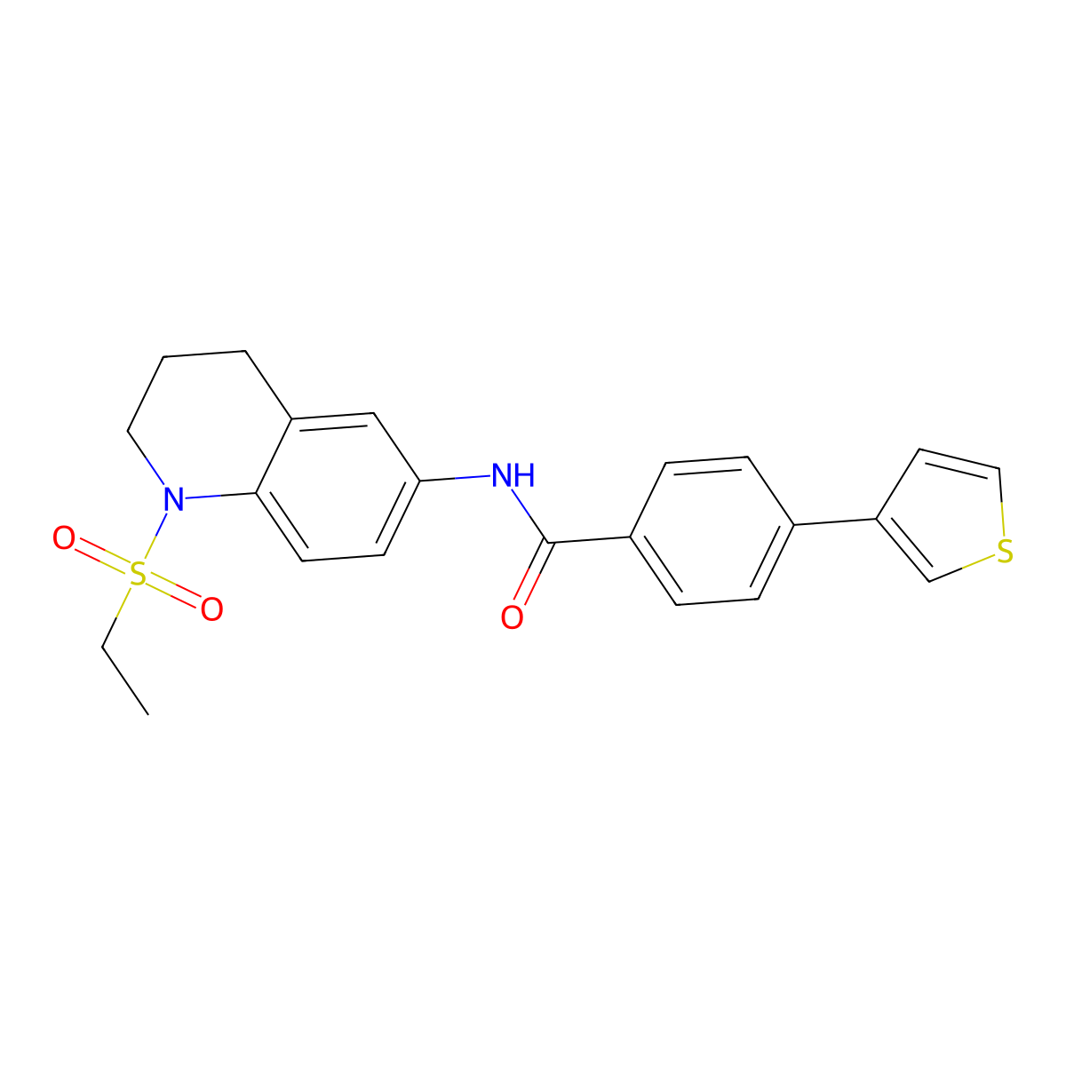 N-(1-(ethylsulfonyl)-1,2,3,4-tetrahydroquinolin-6-yl)-4-(thiophen-3-yl)benzamide molecular structure, CAS 2034408-41-6