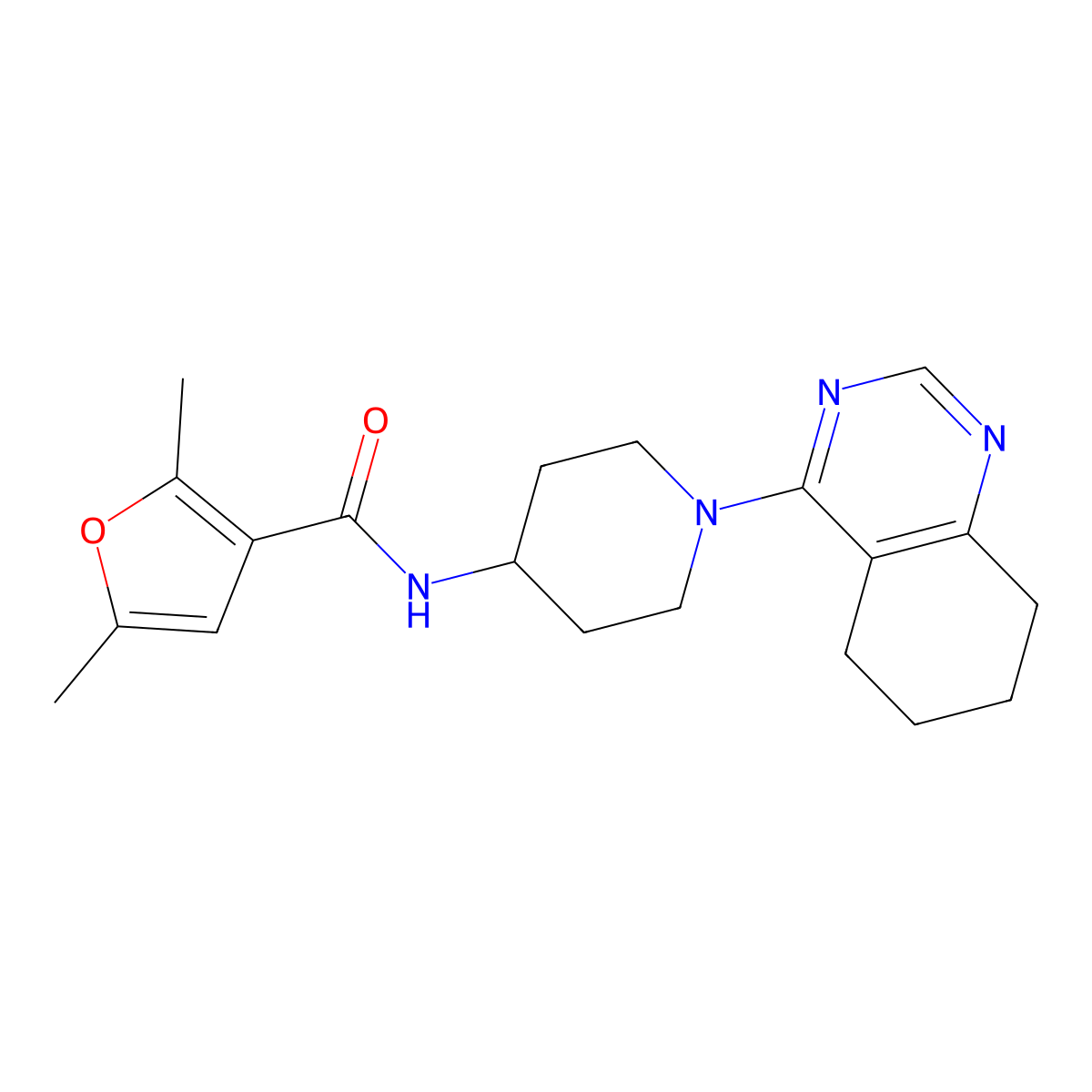 2,5-dimethyl-N-[1-(5,6,7,8-tetrahydroquinazolin-4-yl)piperidin-4-yl]furan-3-carboxamide molecular structure, CAS 2034408-46-1