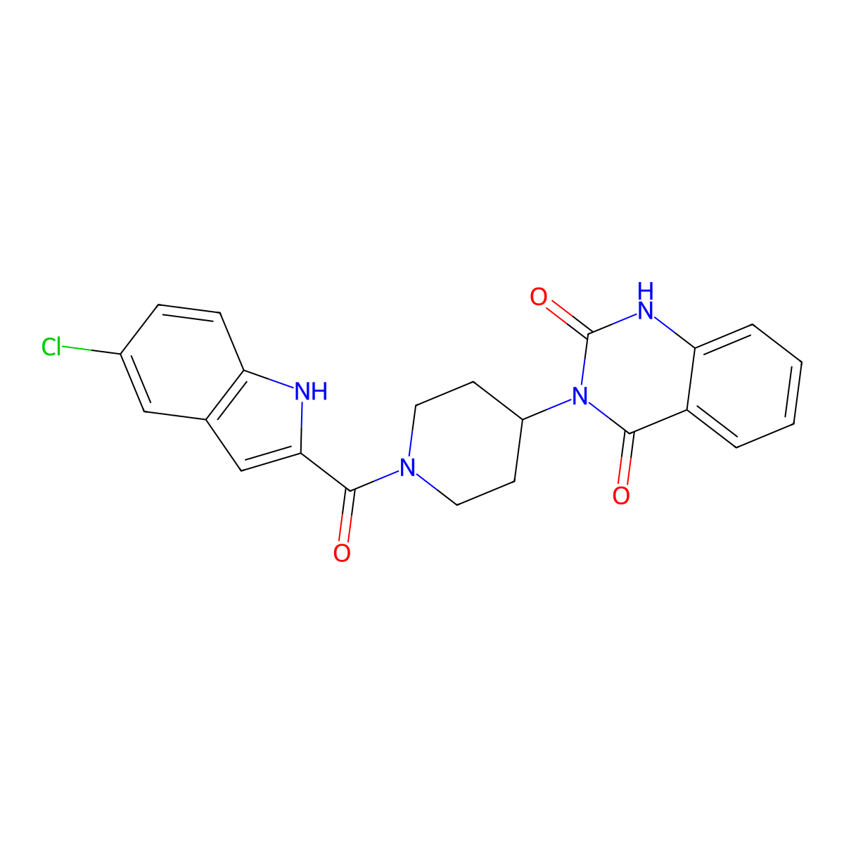 3-(1-(5-chloro-1H-indole-2-carbonyl)piperidin-4-yl)quinazoline-2,4(1H,3H)-dione molecular structure, CAS 2034408-50-7