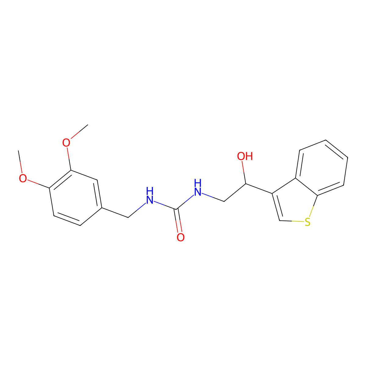1-(2-(Benzo[b]thiophen-3-yl)-2-hydroxyethyl)-3-(3,4-dimethoxybenzyl)urea molecular structure, CAS 2034408-52-9