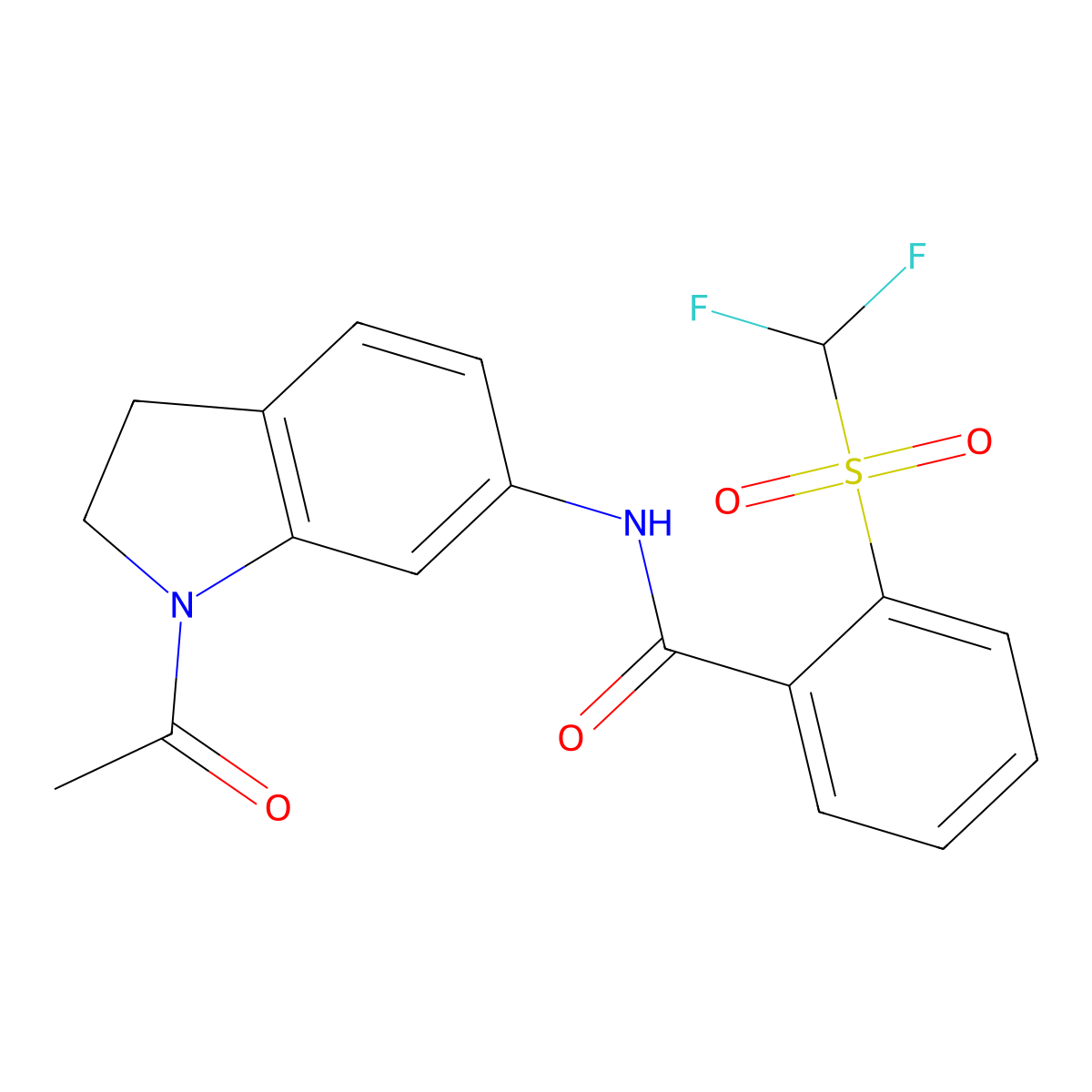 N-(1-acetylindolin-6-yl)-2-((difluoromethyl)sulfonyl)benzamide molecular structure, CAS 2034408-65-4