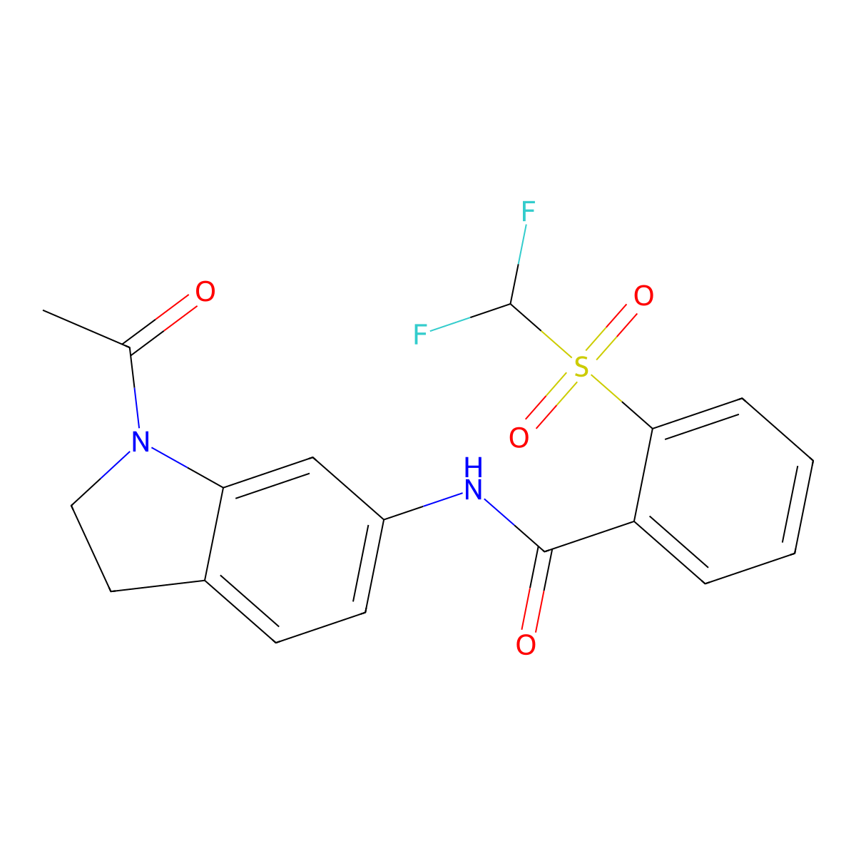 N-(1-acetylindolin-6-yl)-2-((difluoromethyl)sulfonyl)benzamide molecular structure, CAS 2034408-65-4