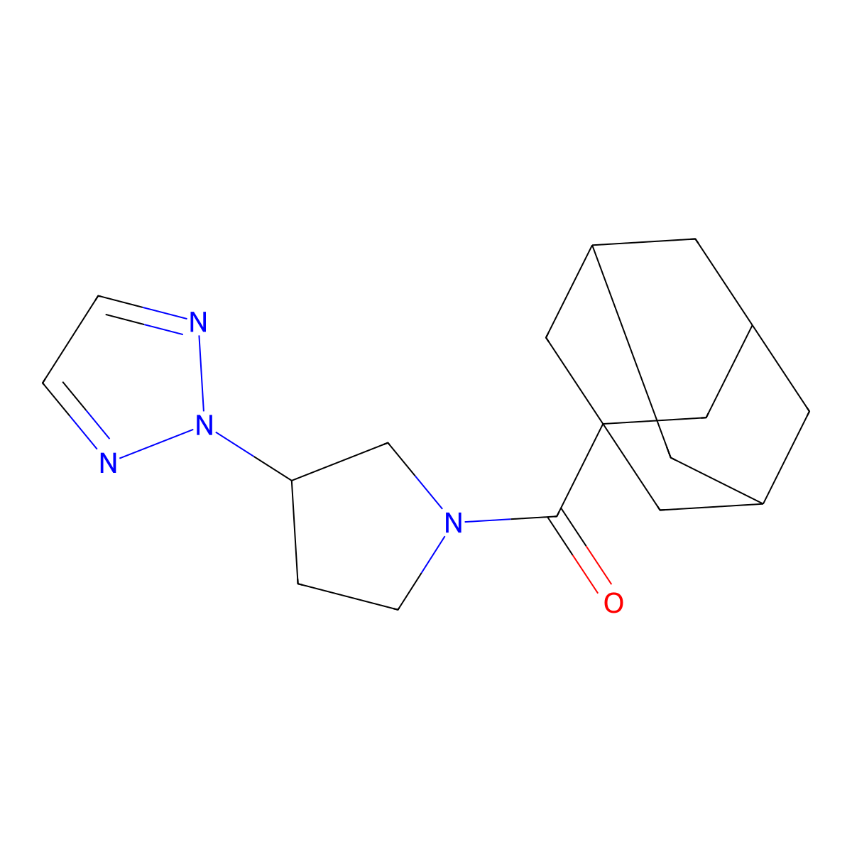 (3-(2H-1,2,3-triazol-2-yl)pyrrolidin-1-yl)((3r,5r,7r)-adamantan-1-yl)methanone molecular structure, CAS 2034408-70-1
