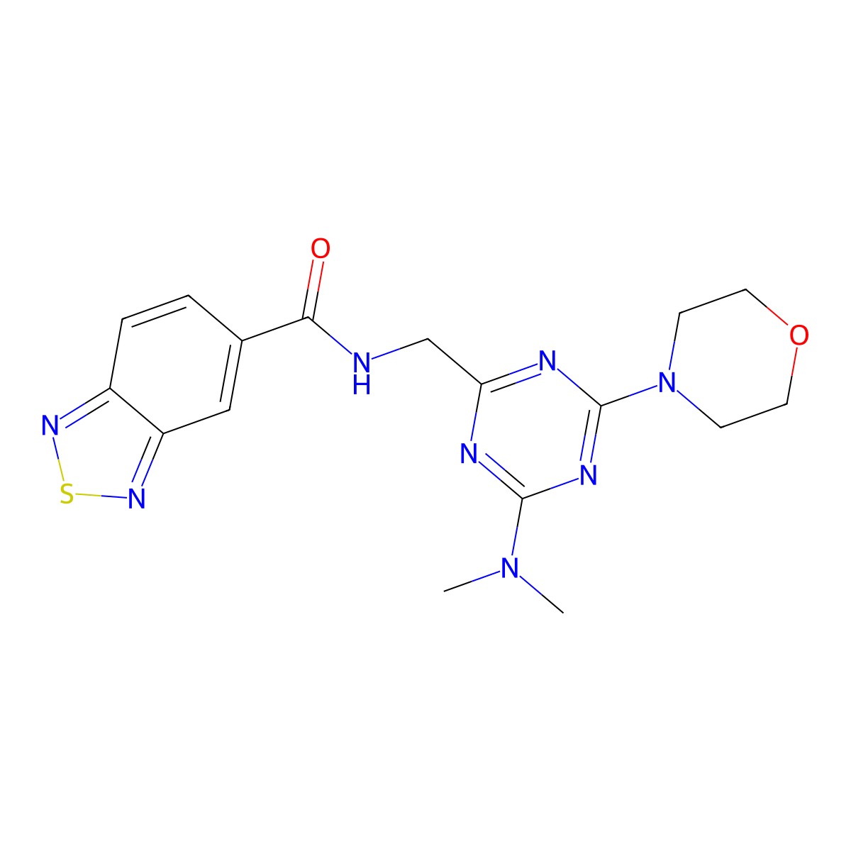 N-((4-(dimethylamino)-6-morpholino-1,3,5-triazin-2-yl)methyl)benzo[c][1,2,5]thiadiazole-5-carboxamide molecular structure, CAS 2034408-76-7