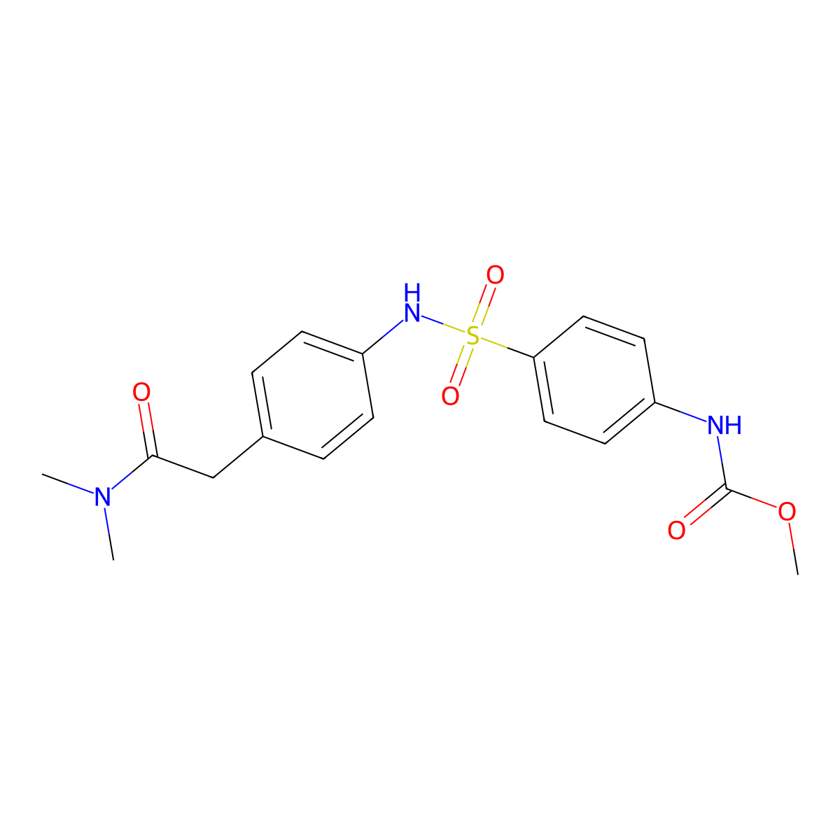 methyl (4-(N-(4-(2-(dimethylamino)-2-oxoethyl)phenyl)sulfamoyl)phenyl)carbamate molecular structure, CAS 2034408-77-8