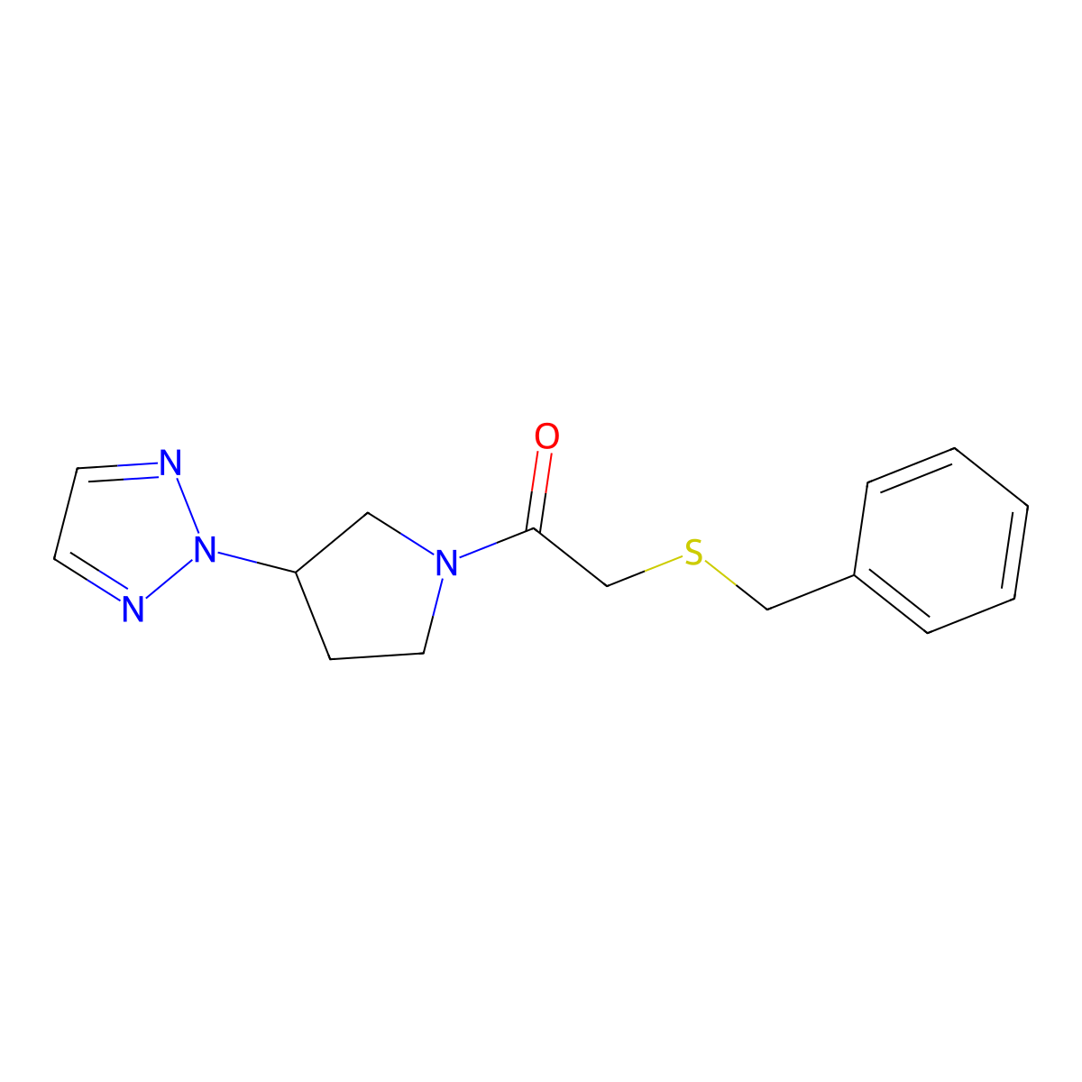1-(3-(2H-1,2,3-triazol-2-yl)pyrrolidin-1-yl)-2-(benzylthio)ethanone molecular structure, CAS 2034408-78-9