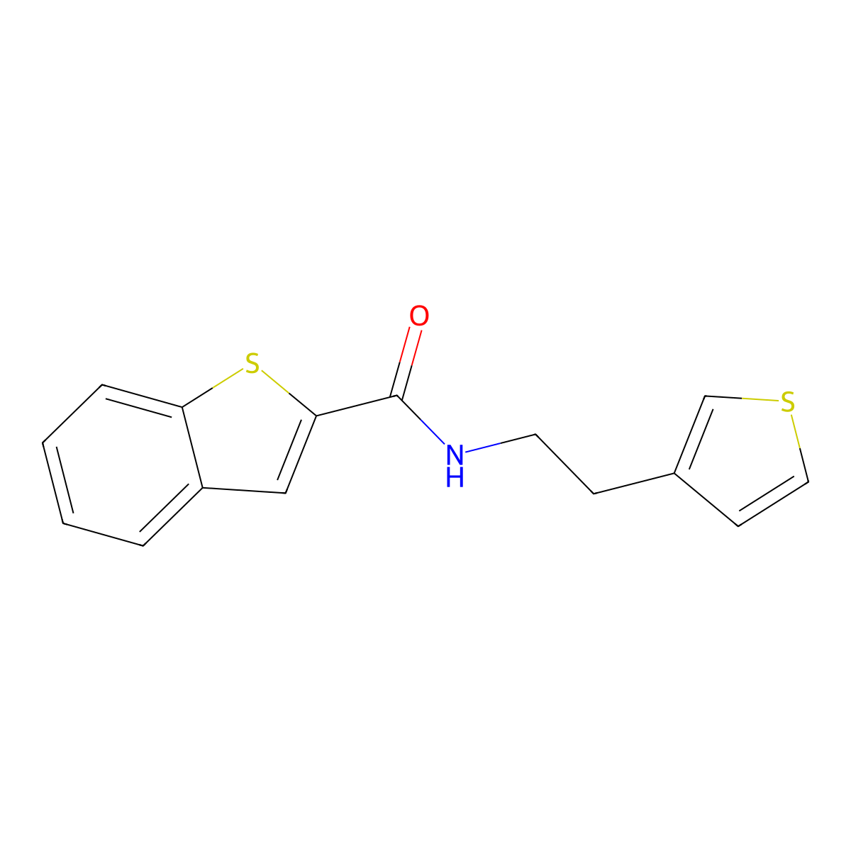 N-(2-(thiophen-3-yl)ethyl)benzo[b]thiophene-2-carboxamide molecular structure, CAS 2034408-84-7