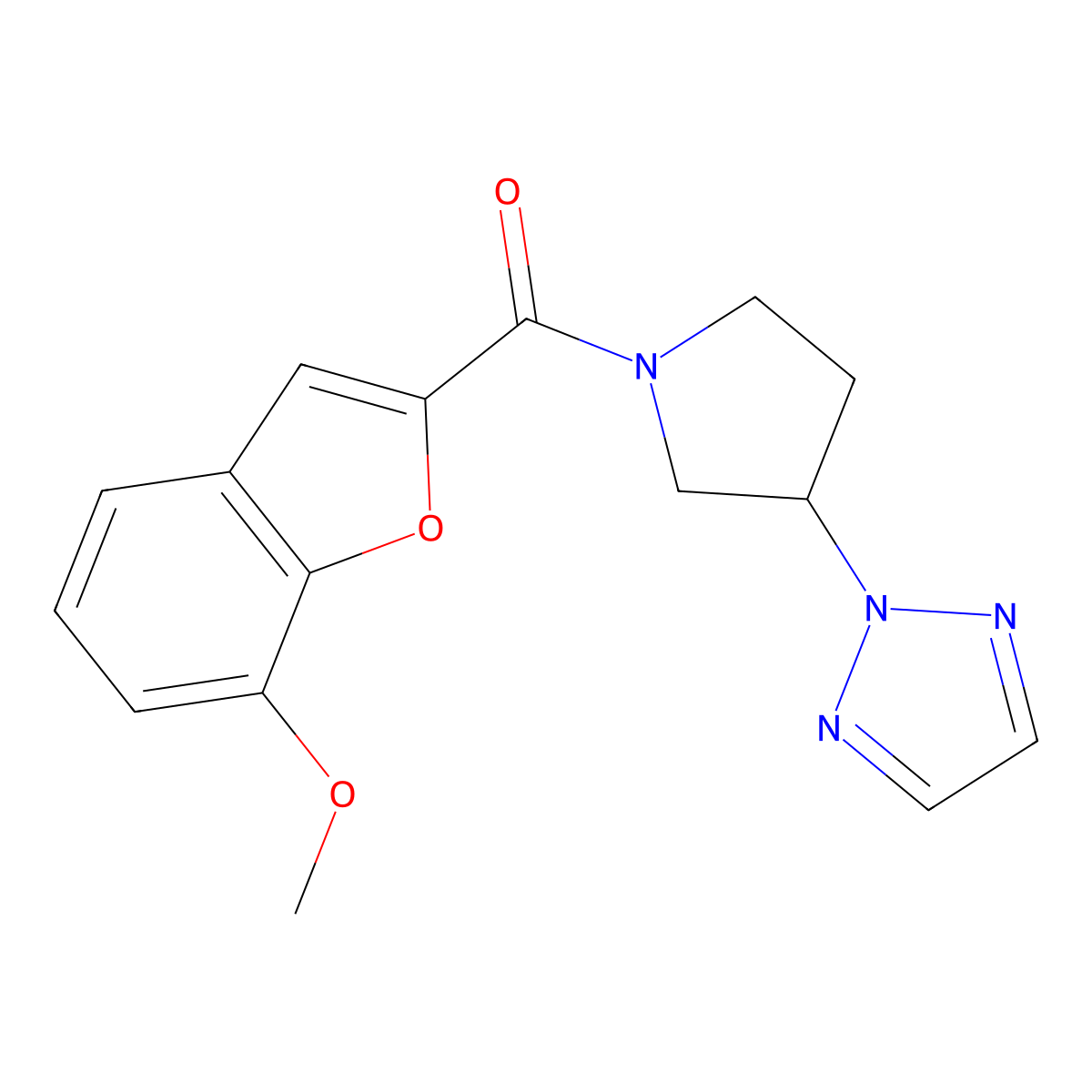 (3-(2H-1,2,3-triazol-2-yl)pyrrolidin-1-yl)(7-methoxybenzofuran-2-yl)methanone molecular structure, CAS 2034408-90-5