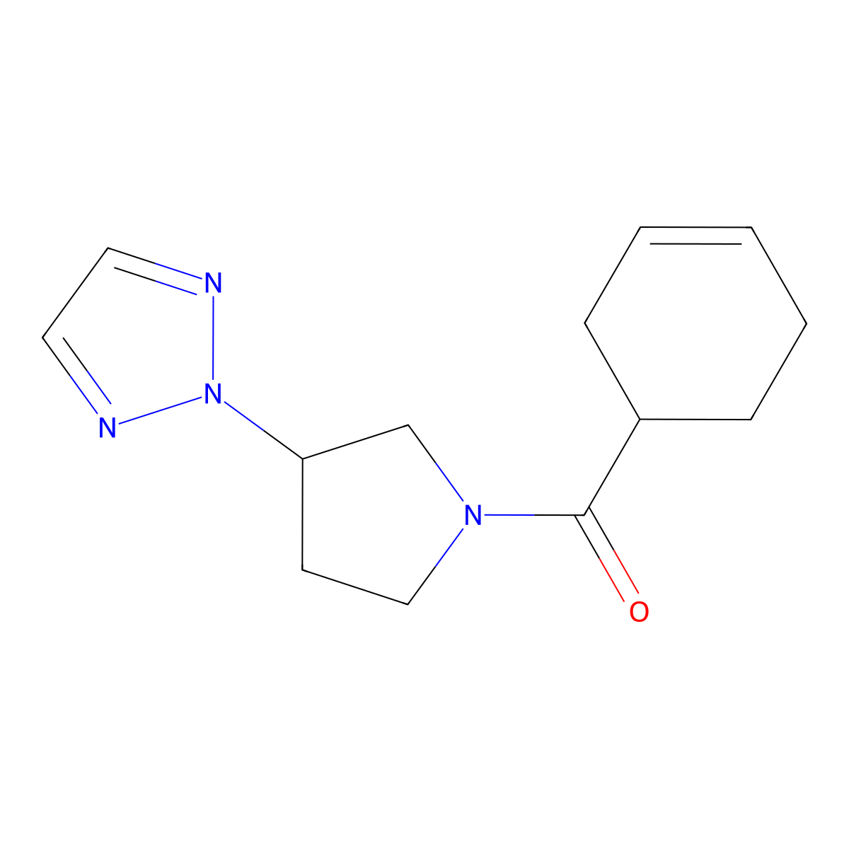 (3-(2H-1,2,3-triazol-2-yl)pyrrolidin-1-yl)(cyclohex-3-en-1-yl)methanone molecular structure, CAS 2034408-97-2