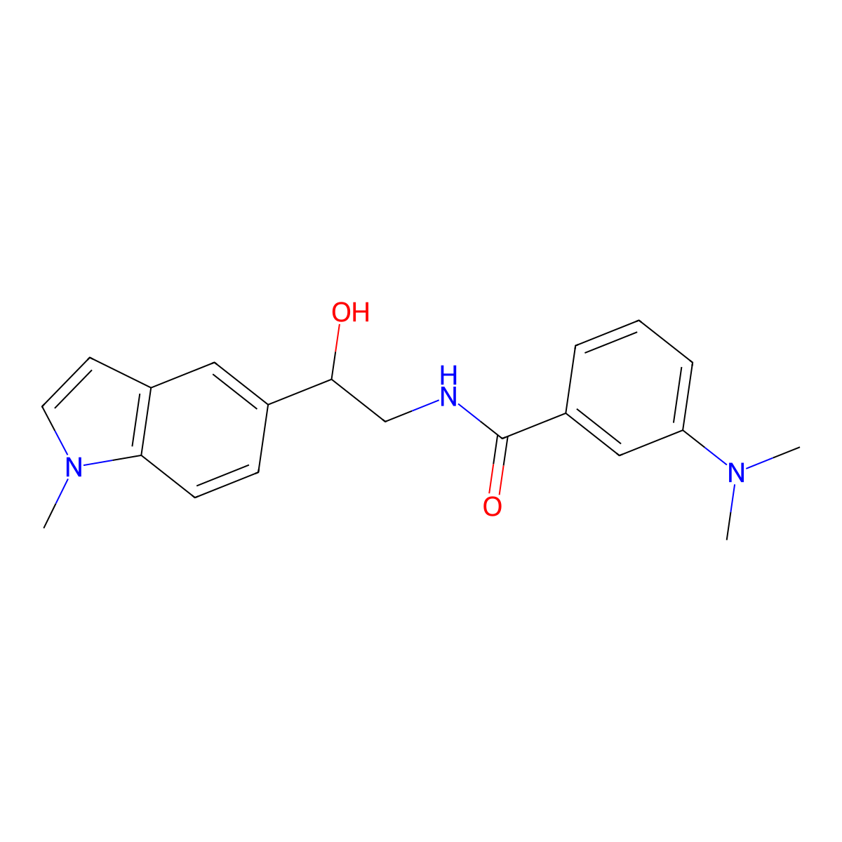 3-(dimethylamino)-N-[2-hydroxy-2-(1-methyl-1H-indol-5-yl)ethyl]benzamide molecular structure, CAS 2034408-98-3