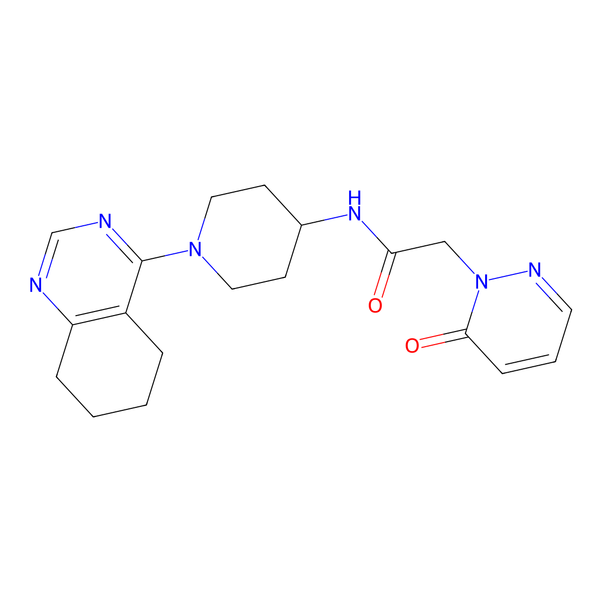 2-(6-oxopyridazin-1(6H)-yl)-N-(1-(5,6,7,8-tetrahydroquinazolin-4-yl)piperidin-4-yl)acetamide molecular structure, CAS 2034409-04-4