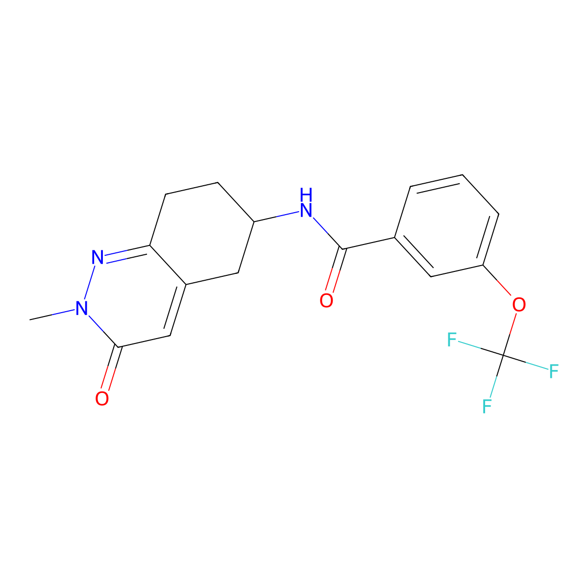 N-(2-methyl-3-oxo-2,3,5,6,7,8-hexahydrocinnolin-6-yl)-3-(trifluoromethoxy)benzamide molecular structure, CAS 2034409-07-7