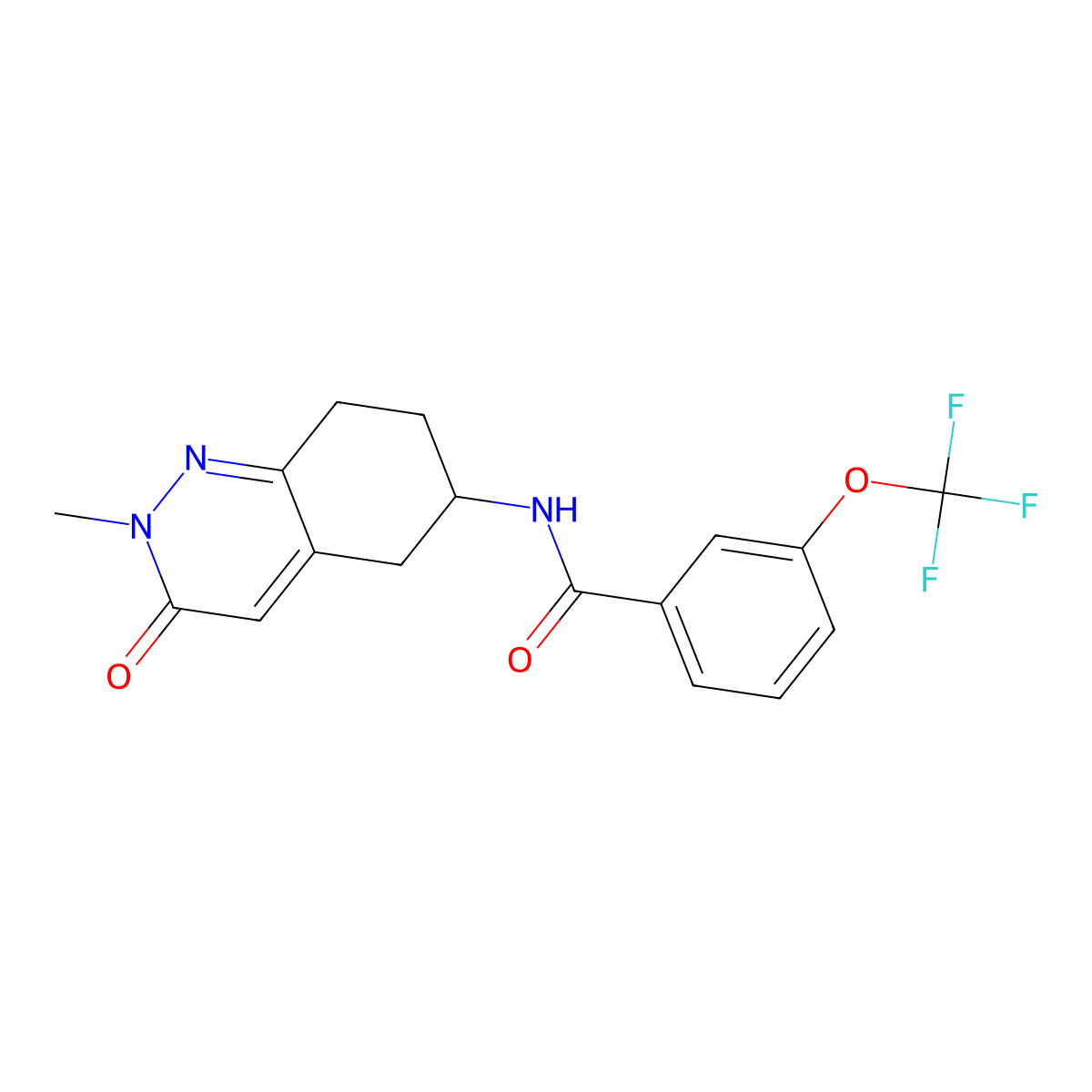 N-(2-methyl-3-oxo-2,3,5,6,7,8-hexahydrocinnolin-6-yl)-3-(trifluoromethoxy)benzamide molecular structure, CAS 2034409-07-7