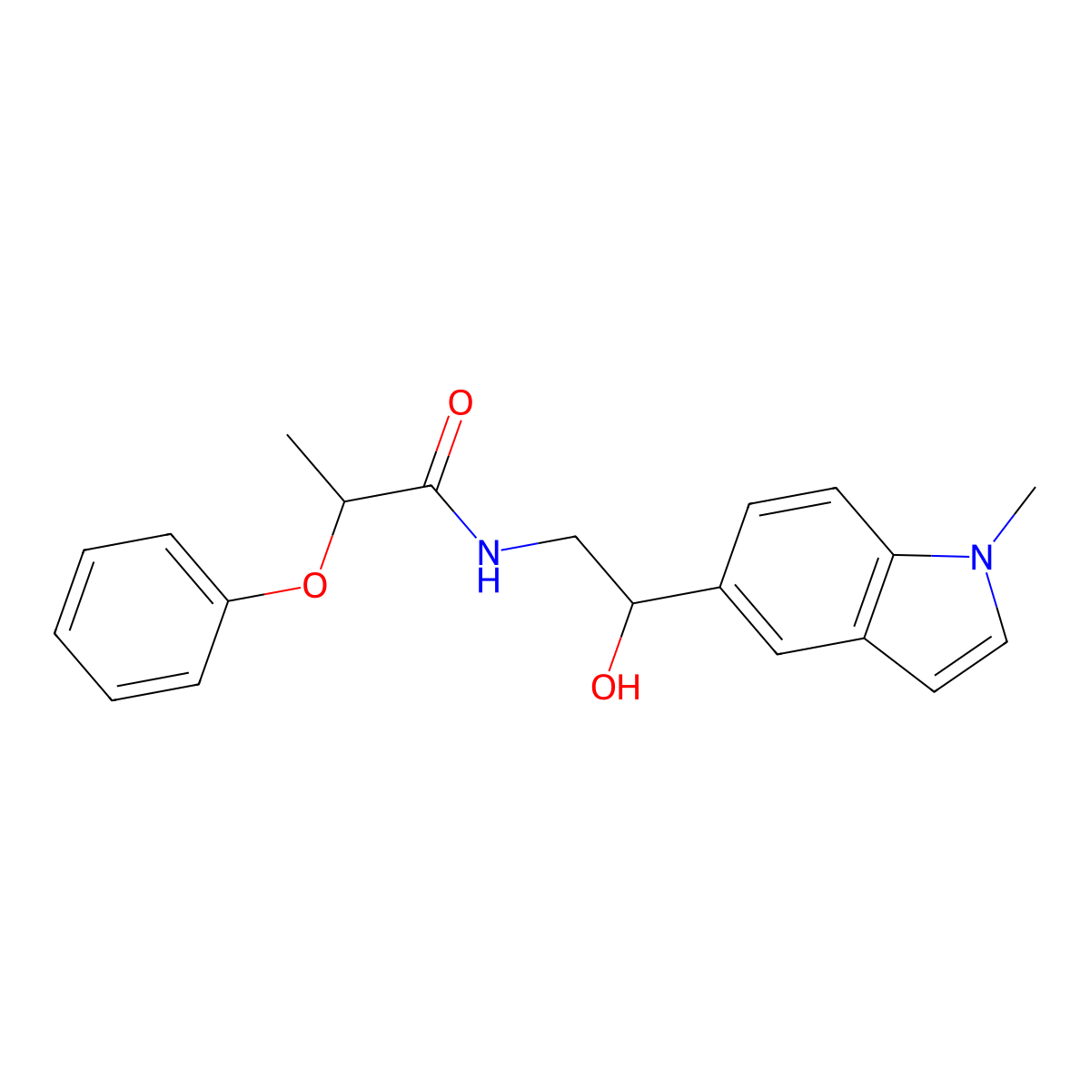 N-(2-hydroxy-2-(1-methyl-1H-indol-5-yl)ethyl)-2-phenoxypropanamide molecular structure, CAS 2034409-12-4