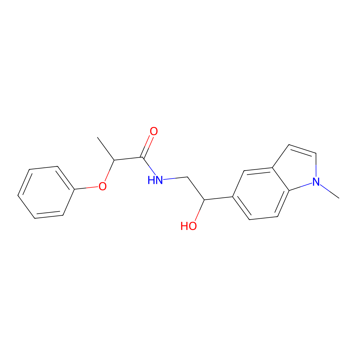 N-(2-hydroxy-2-(1-methyl-1H-indol-5-yl)ethyl)-2-phenoxypropanamide molecular structure, CAS 2034409-12-4