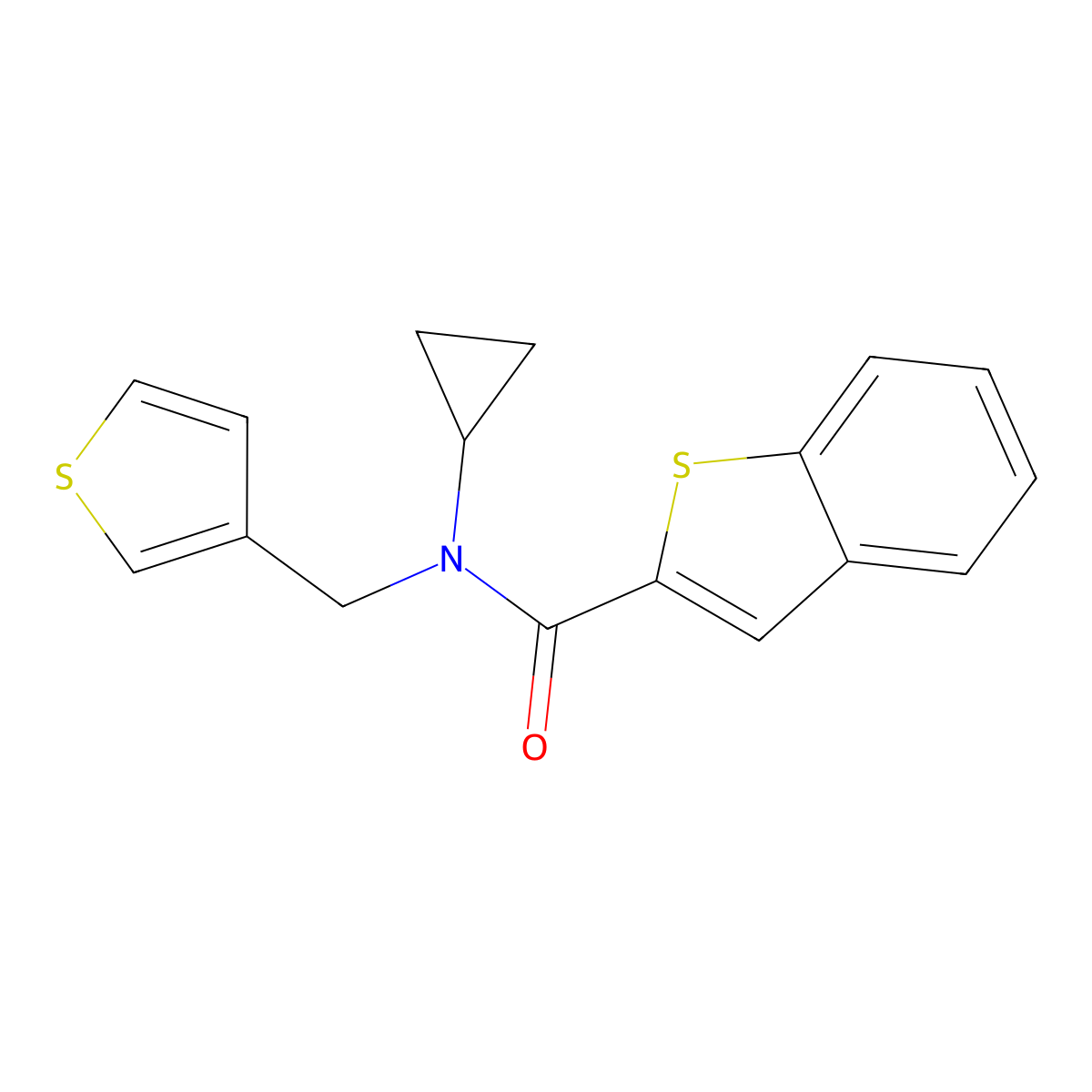 N-cyclopropyl-N-(thiophen-3-ylmethyl)benzo[b]thiophene-2-carboxamide molecular structure, CAS 2034409-22-6