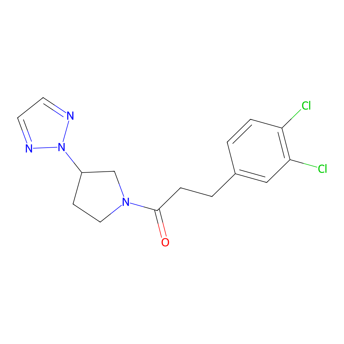 1-(3-(2H-1,2,3-triazol-2-yl)pyrrolidin-1-yl)-3-(3,4-dichlorophenyl)propan-1-one molecular structure, CAS 2034409-25-9