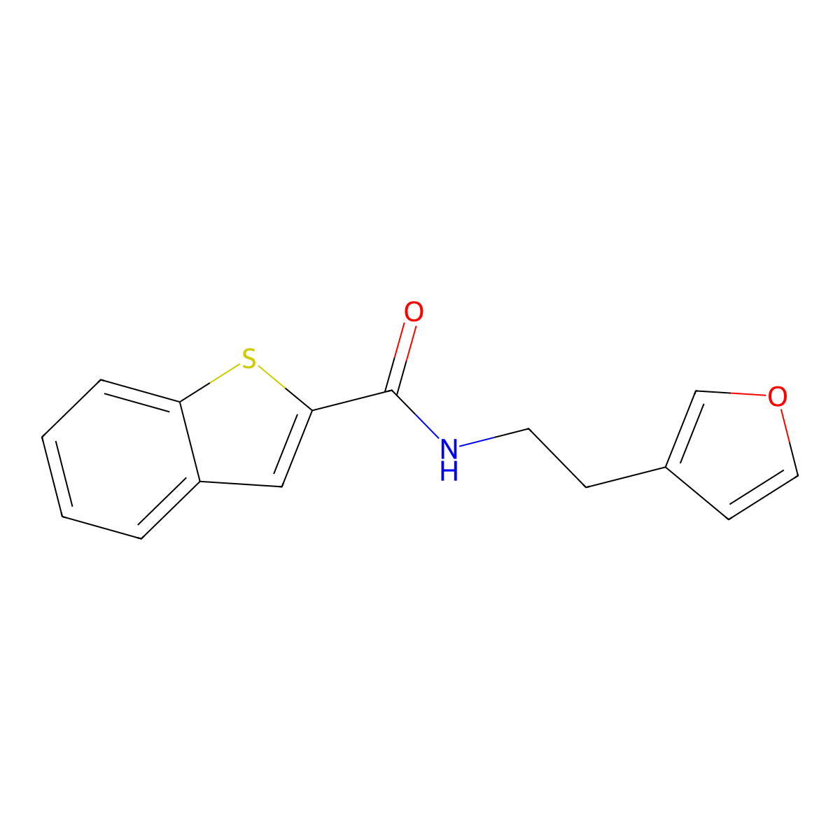 N-(2-(furan-3-yl)ethyl)benzo[b]thiophene-2-carboxamide molecular structure, CAS 2034409-27-1
